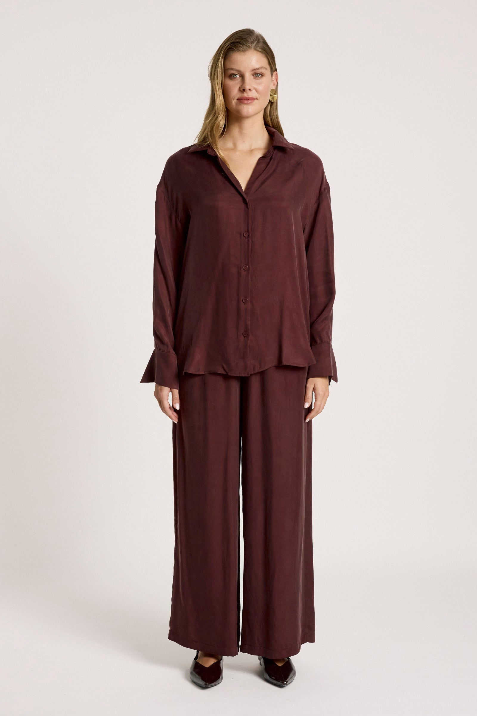 Calista Shirt - Mahogany