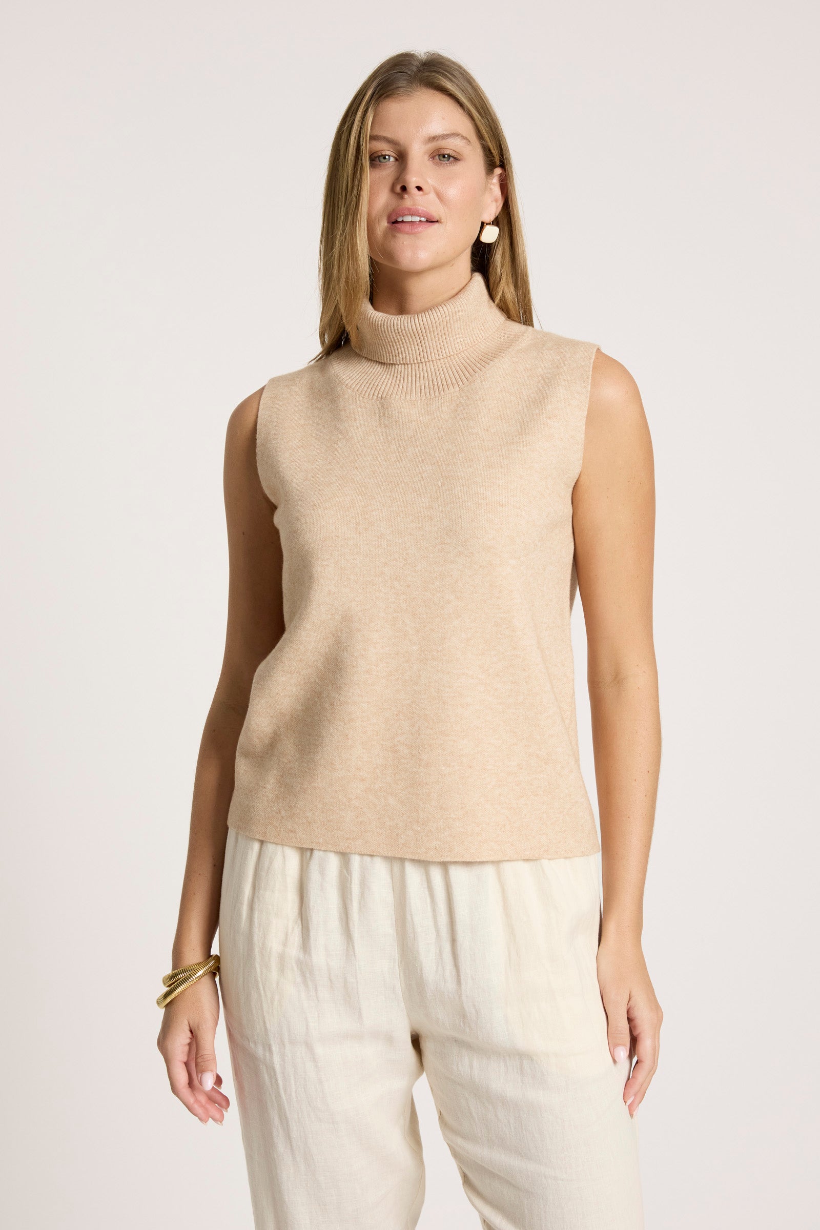 Zala Knit Vest - Bisque