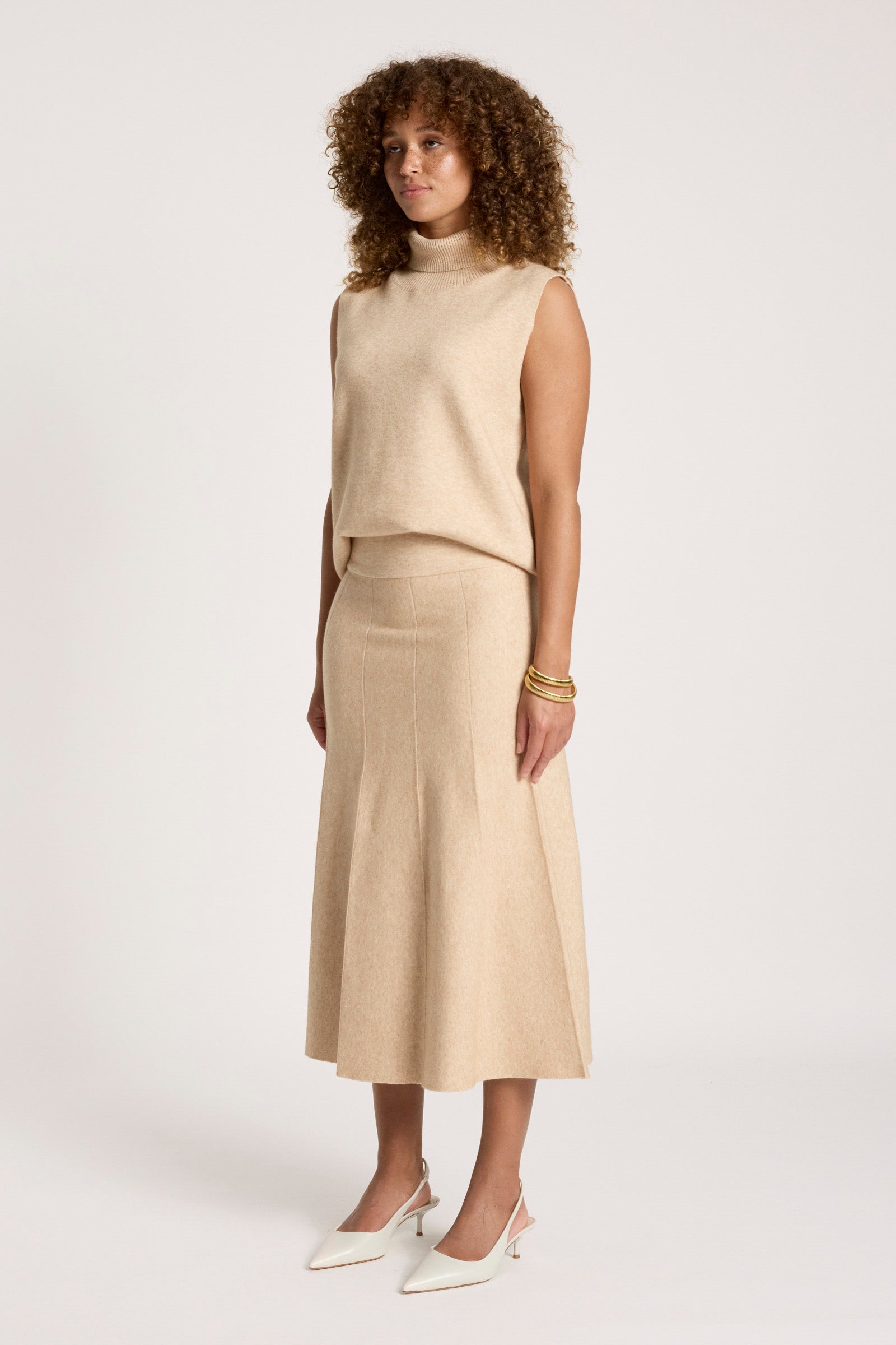 Zala Knit Skirt - Bisque