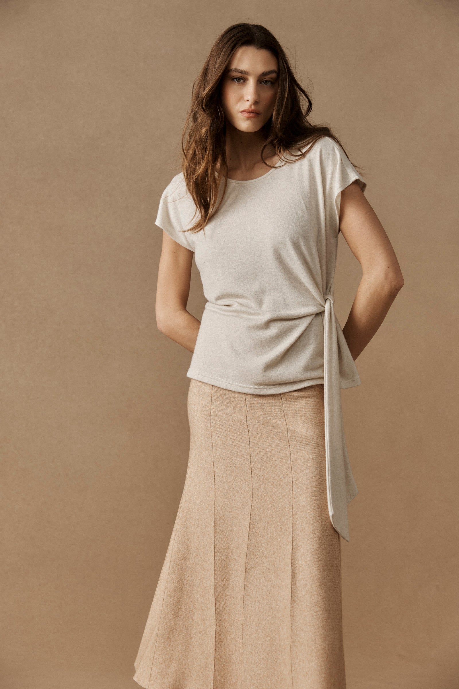 Zala Knit Skirt - Bisque