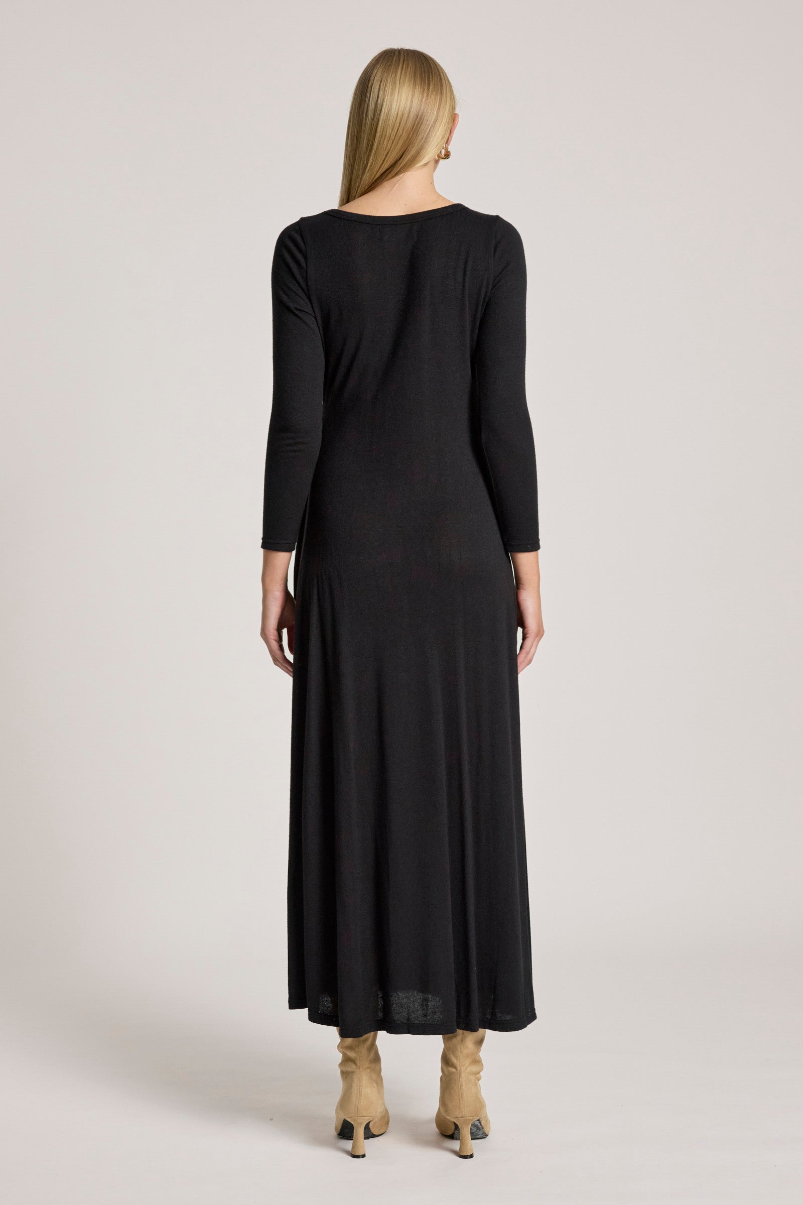 Aria Tie Maxi Dress - Black