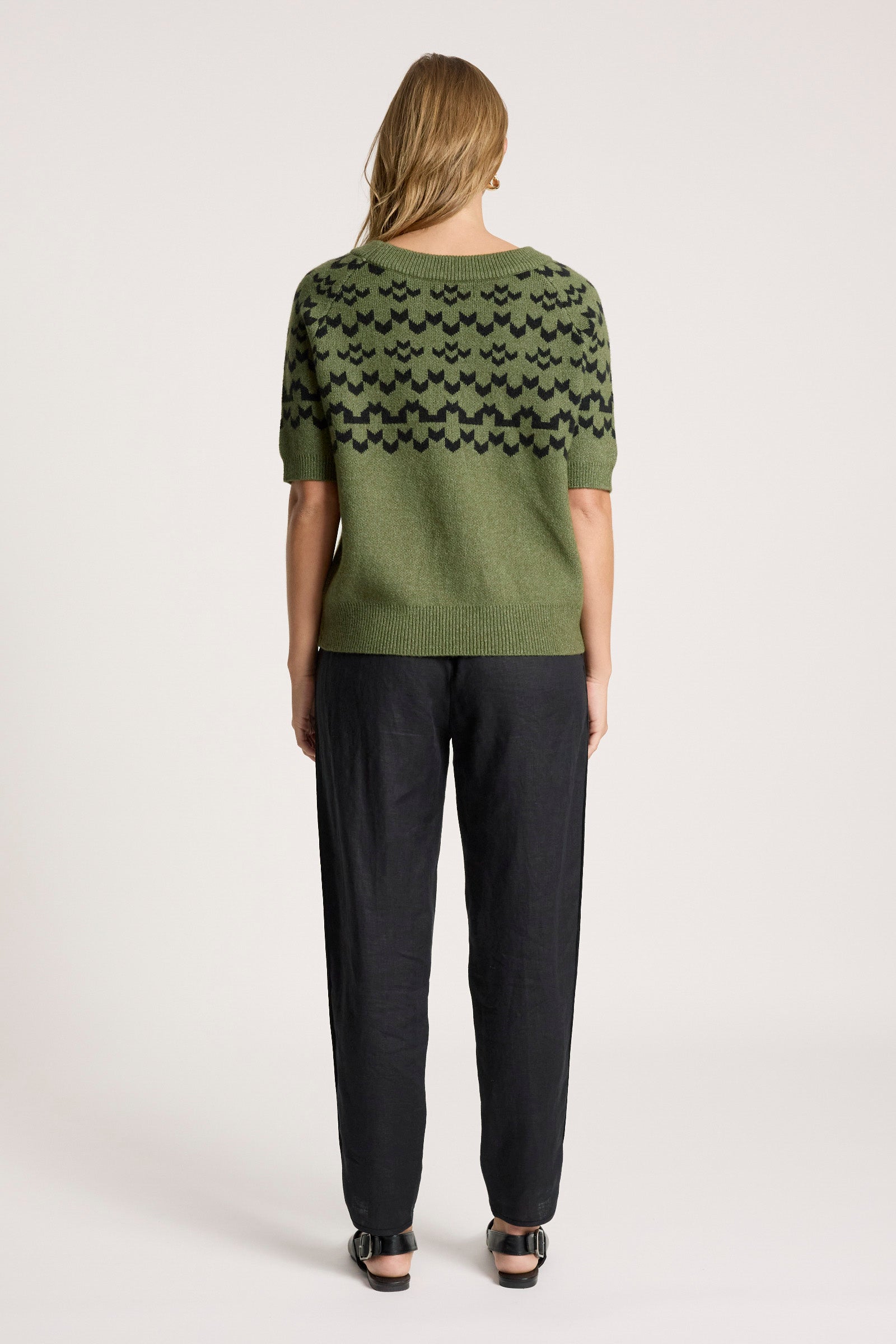 Maasai Knit Top - Pampas/Black