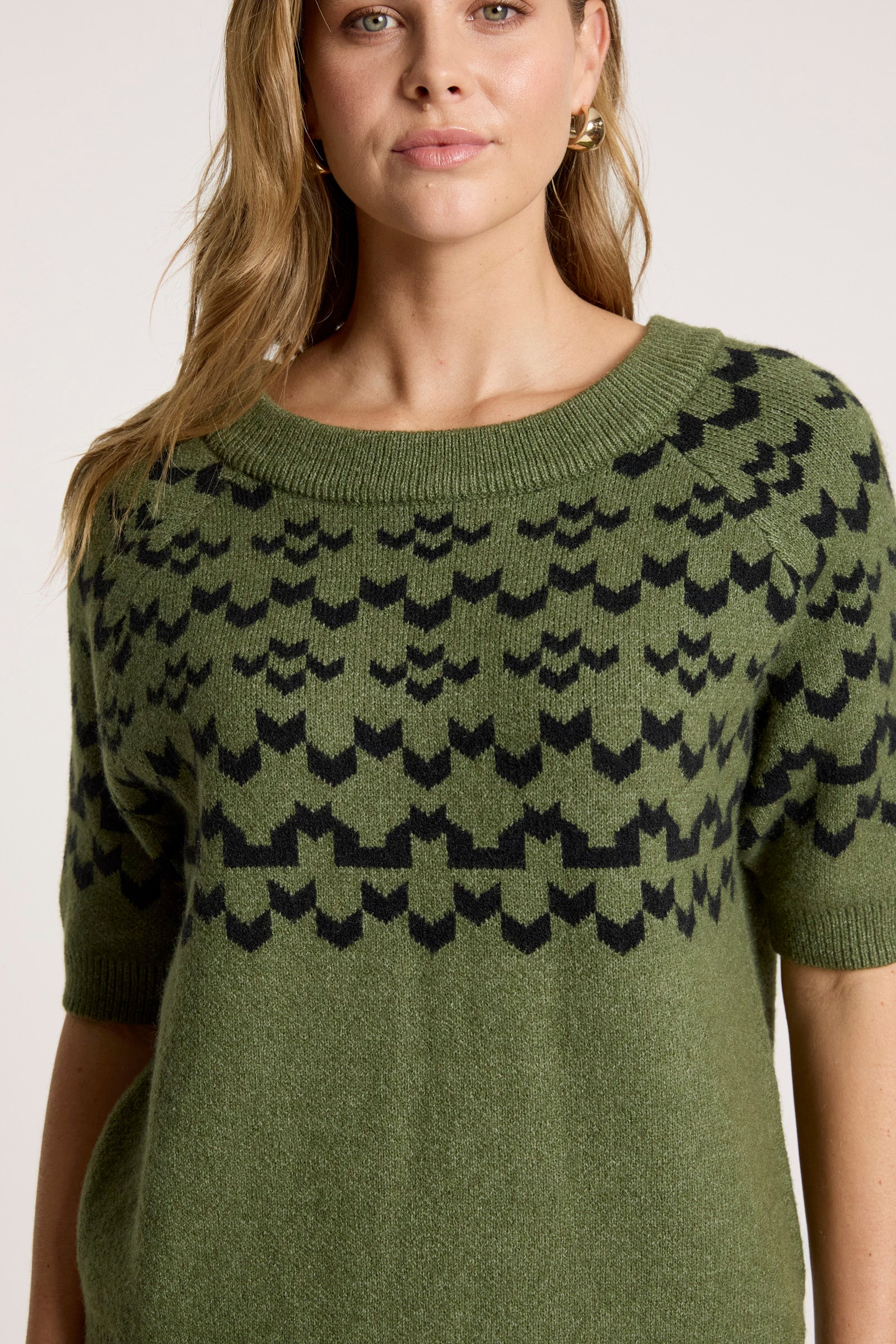 Maasai Knit Top - Pampas/Black