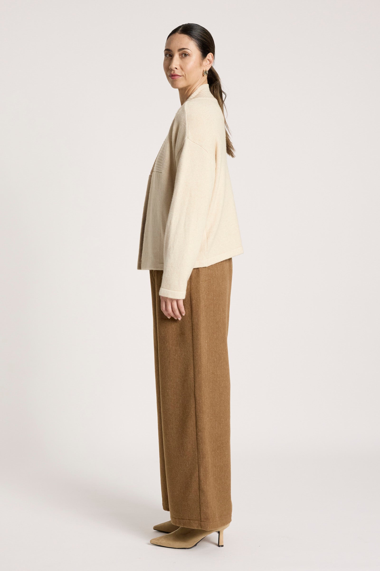 Samira Crop Cardigan - Bisque