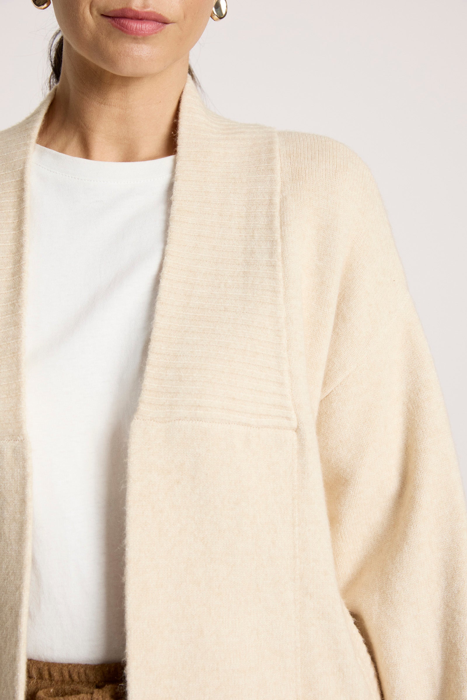 Samira Crop Cardigan - Bisque