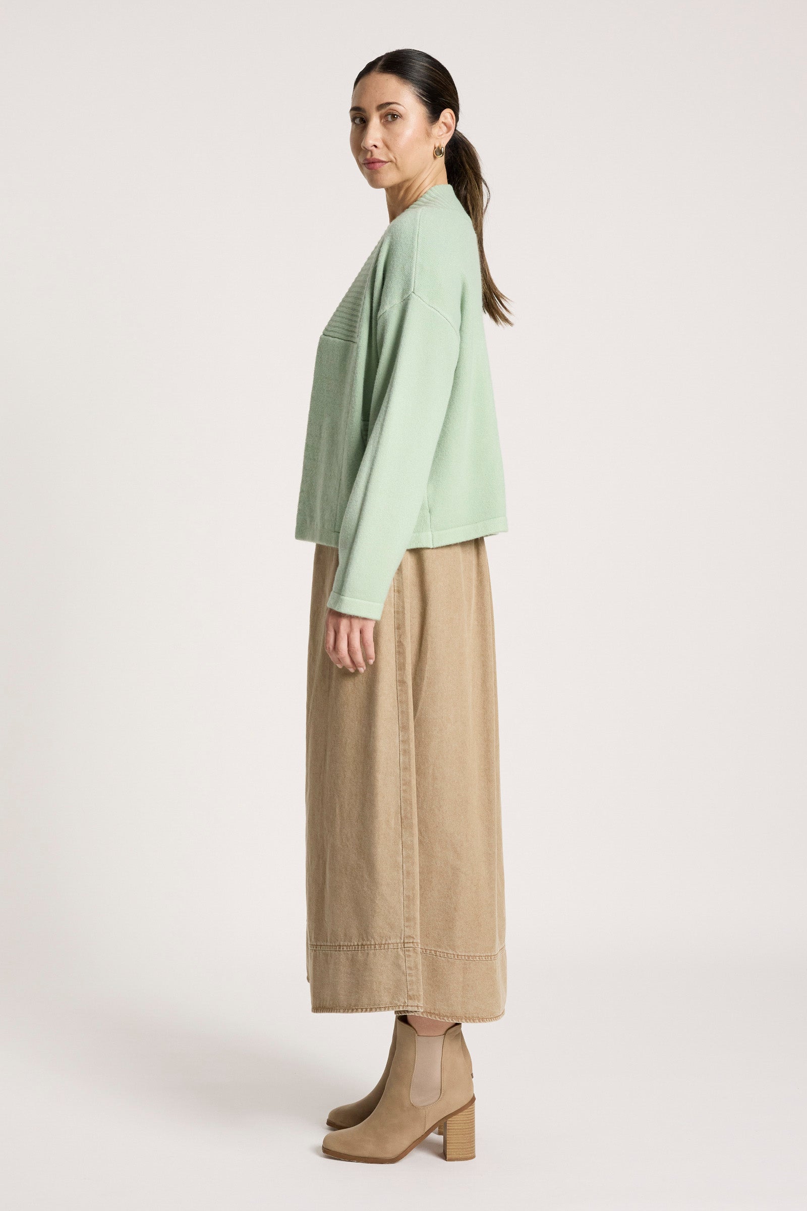 Samira Crop Cardigan - Sage