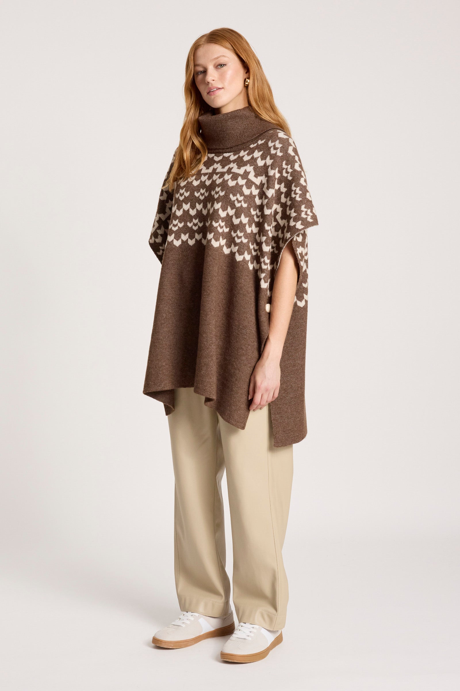 Maasai Poncho - Cocoa/Dune