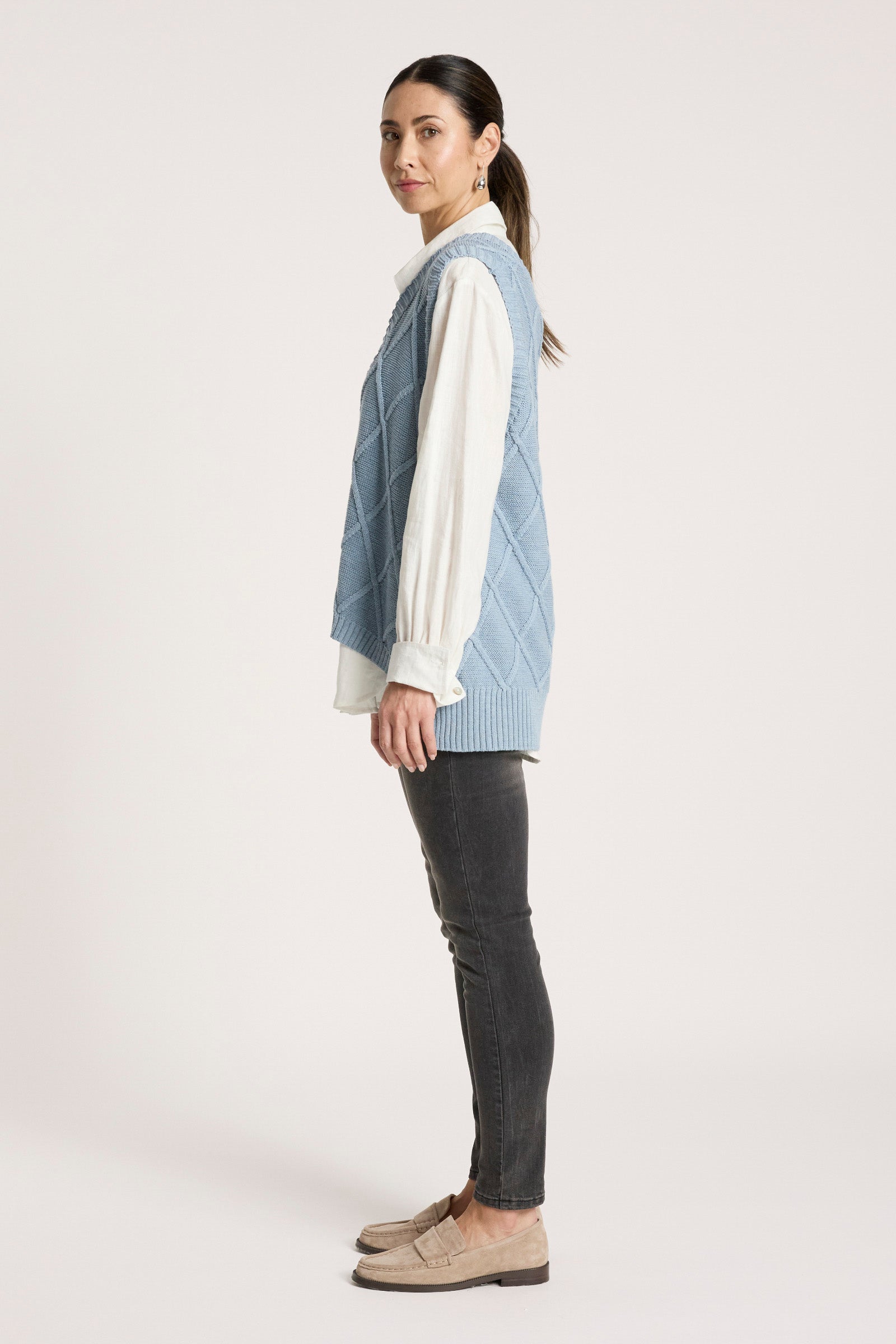 Liora Knit Vest - Lake