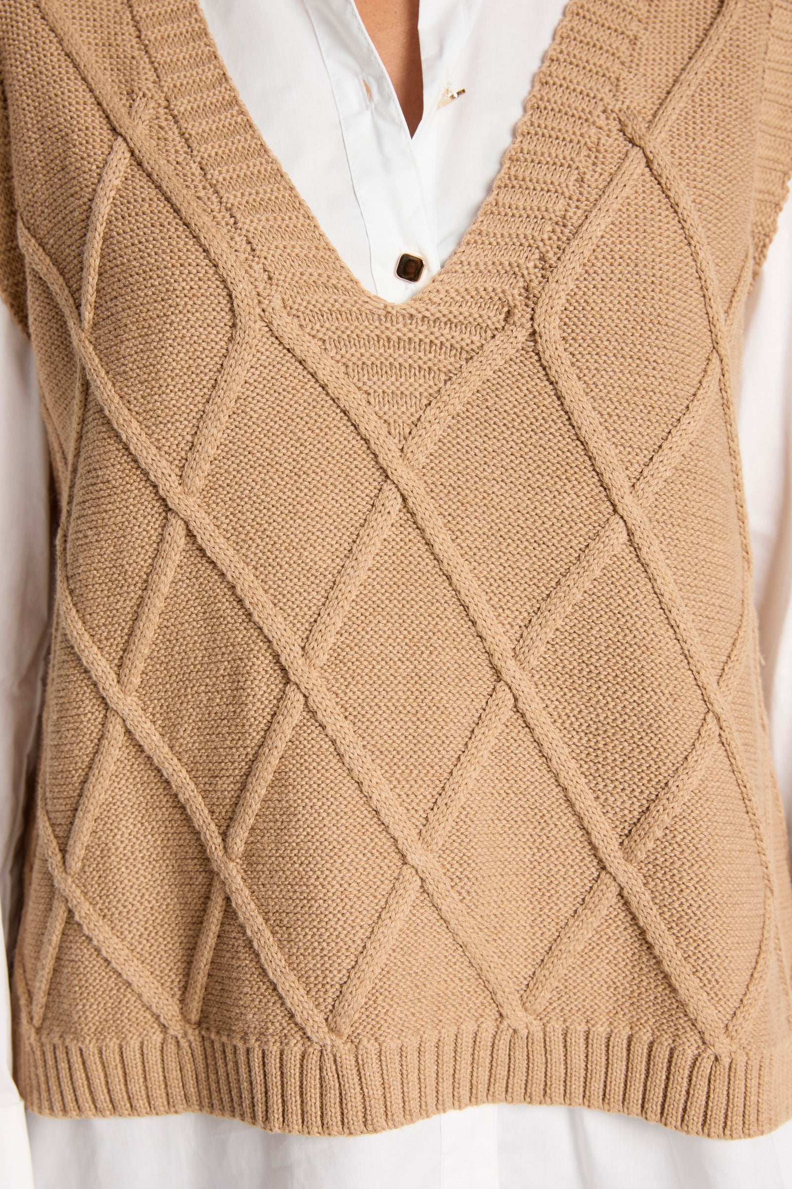 Liora Knit Vest - Mocha