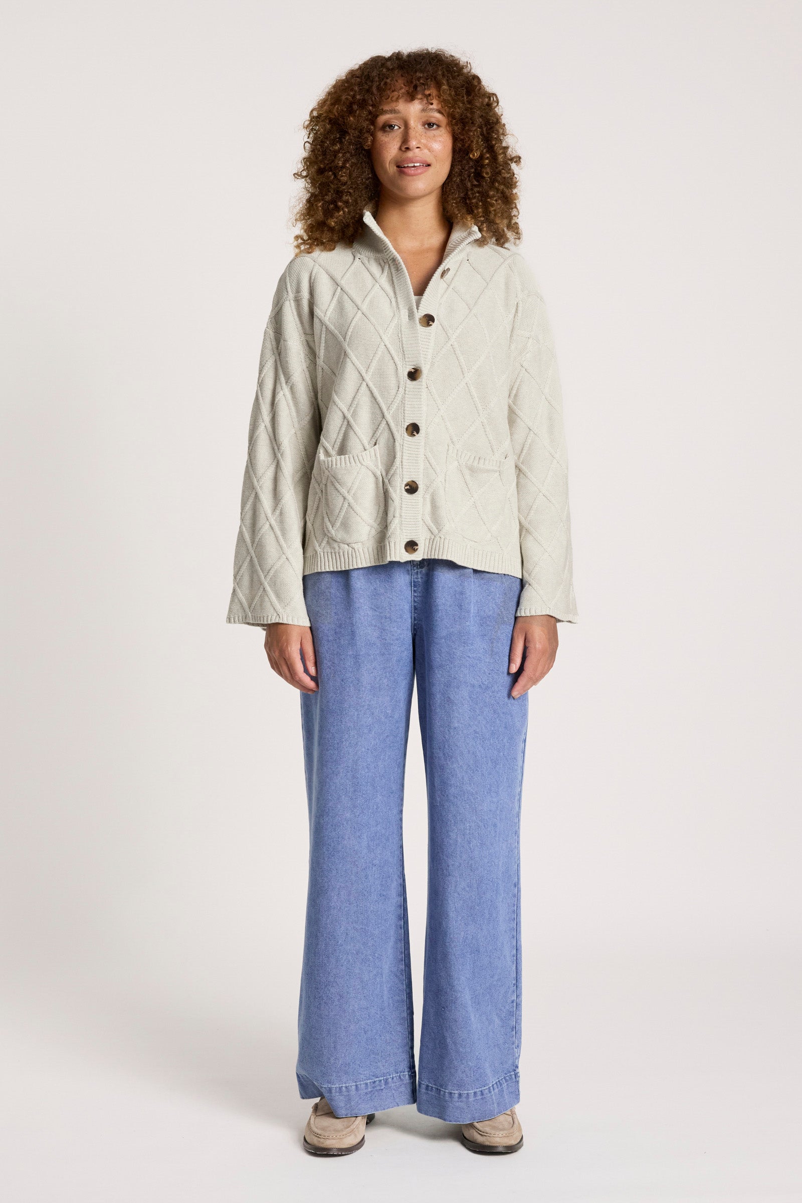 Liora Crop Cardigan - Bisque