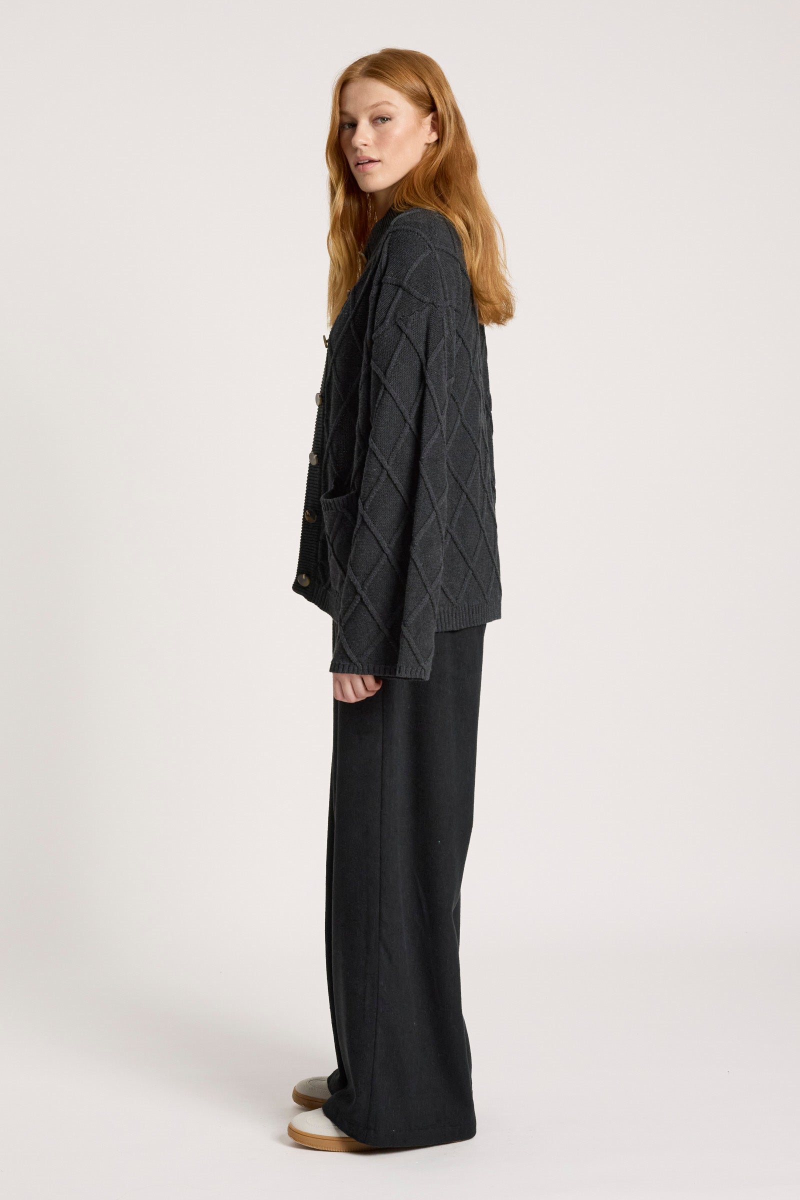 Liora Crop Cardigan - Char