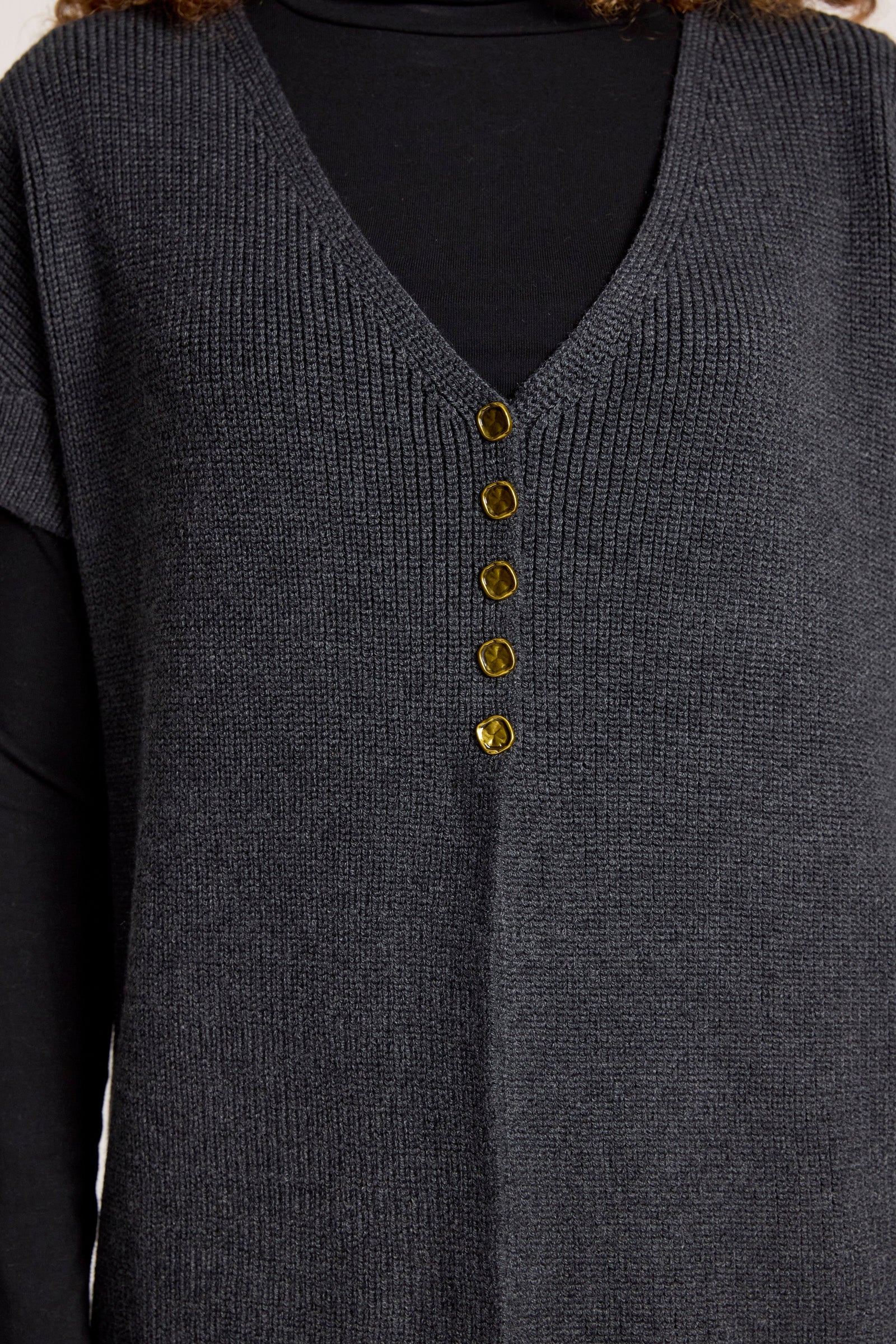 Berber Vest Cardigan - Char