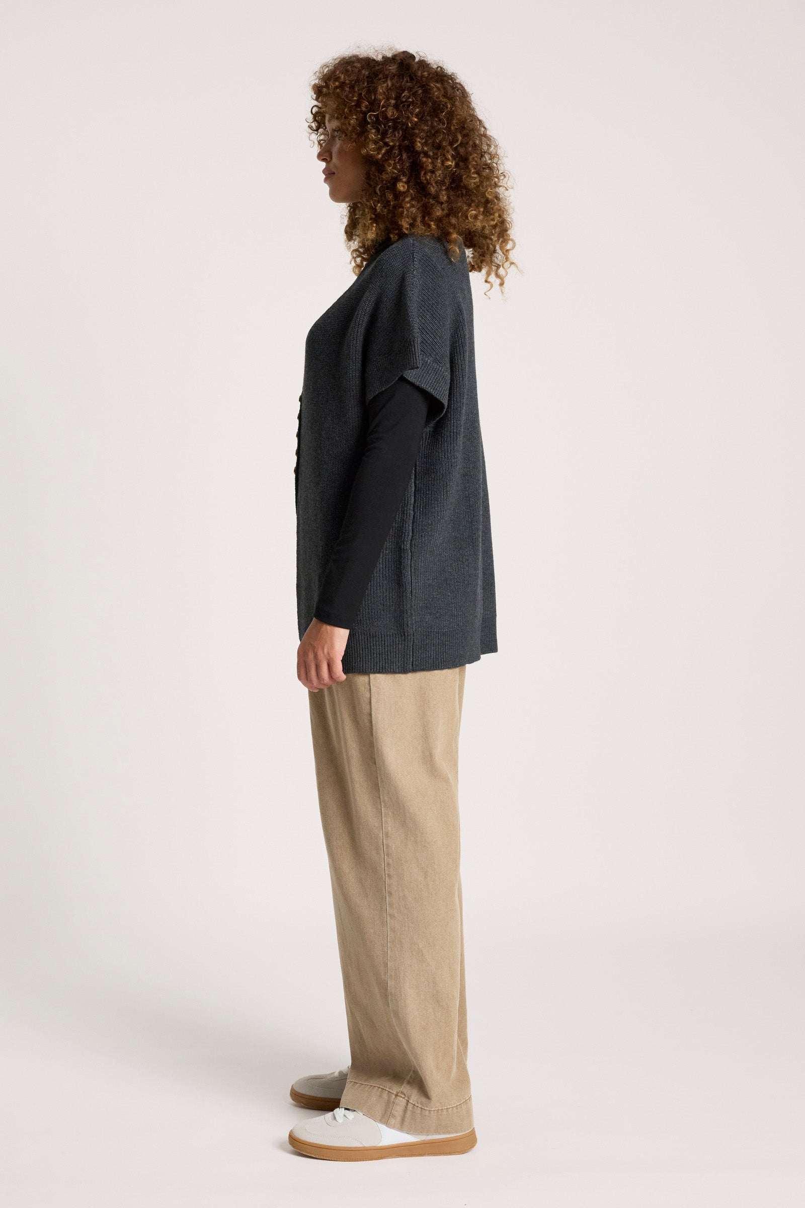 Berber Vest Cardigan - Char