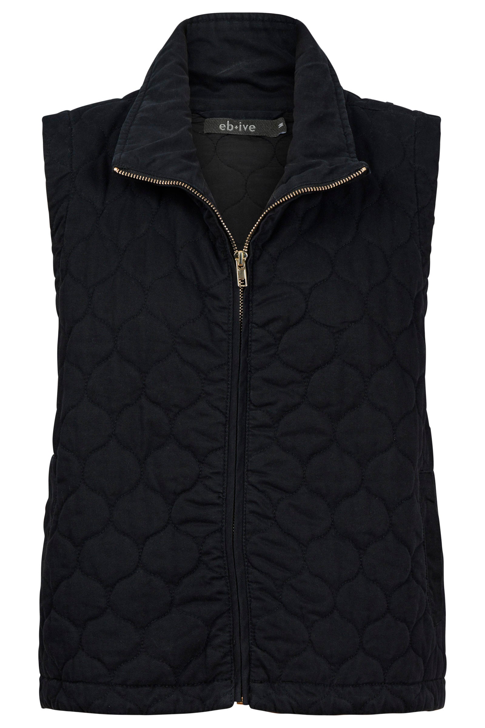 Sansi Quilted Crop Vest - Black