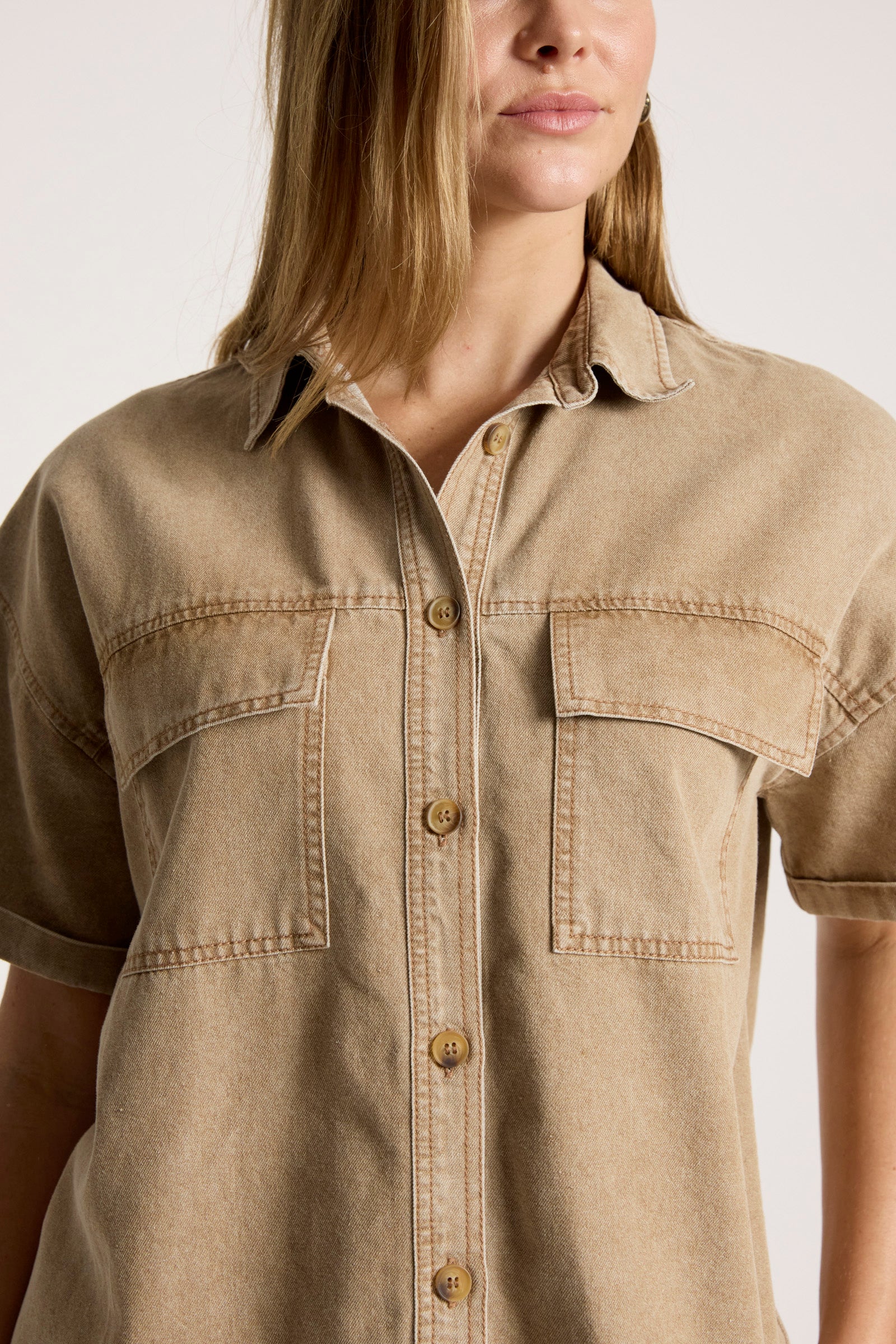 Bodhi Denim Shirt - Fawn