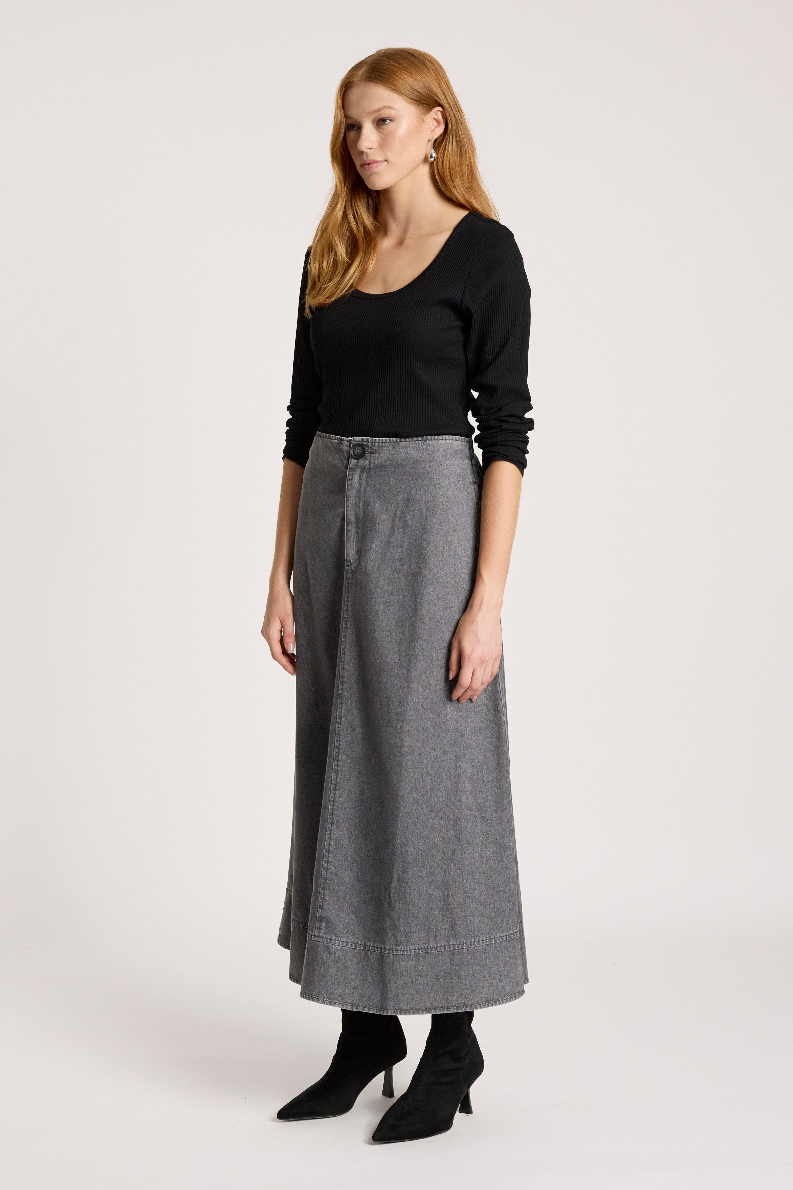 Bodhi Denim Skirt - Black