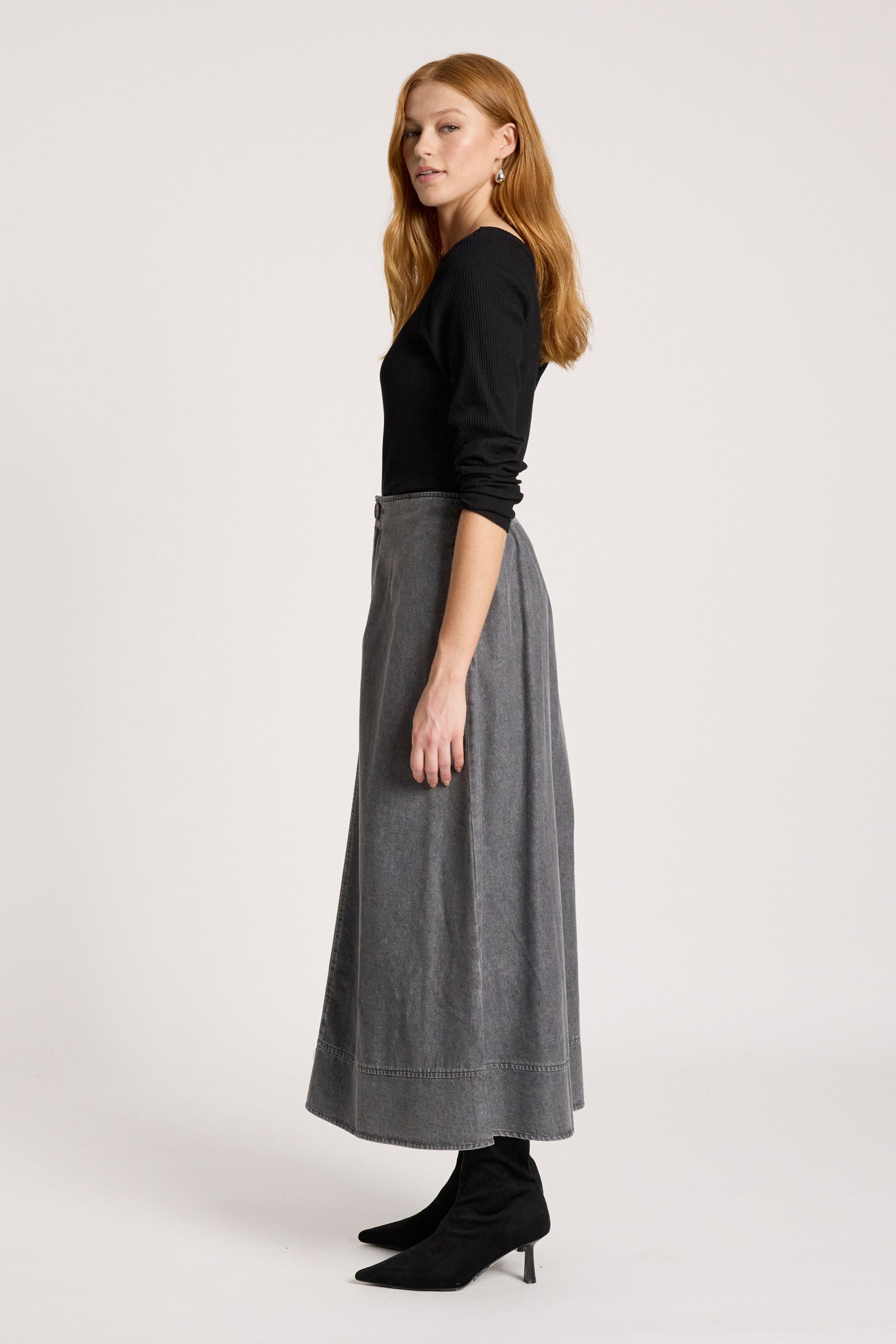 Bodhi Denim Skirt - Black
