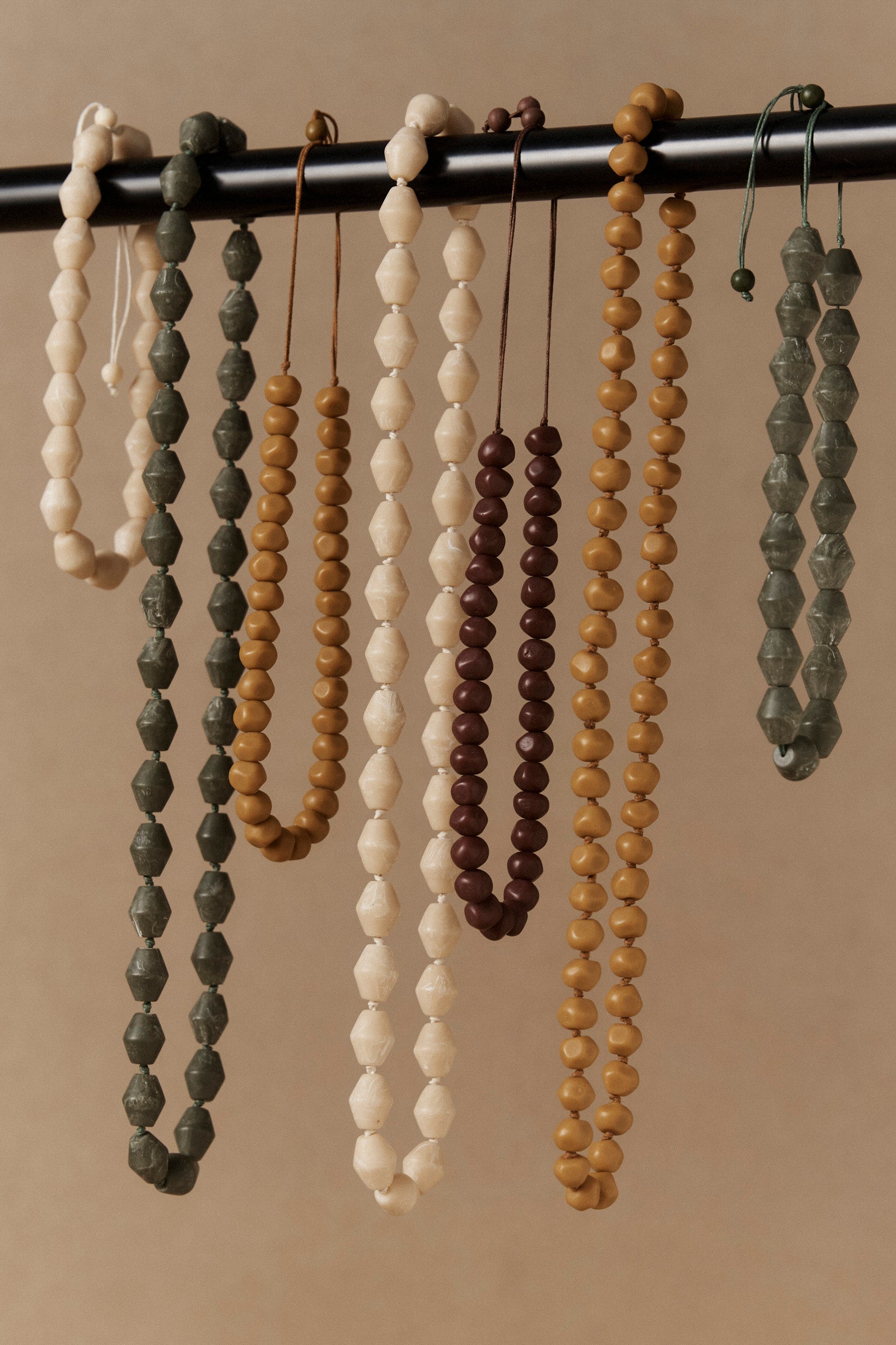 Maasai Long Necklace - Caramel