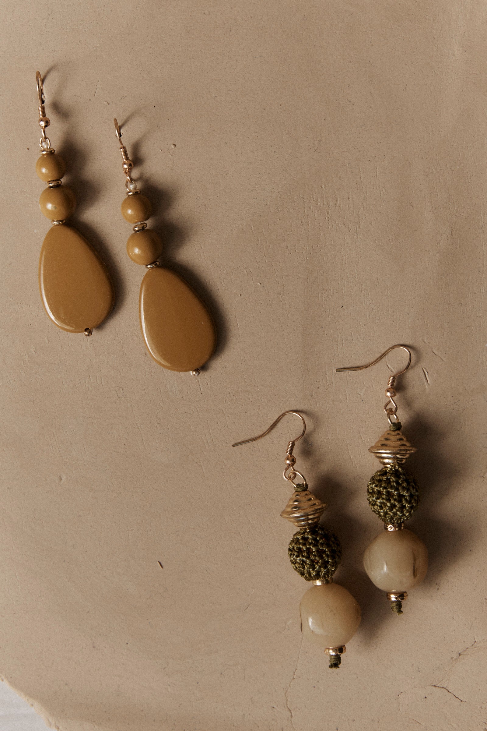 Oman Beaded Earring - Camel