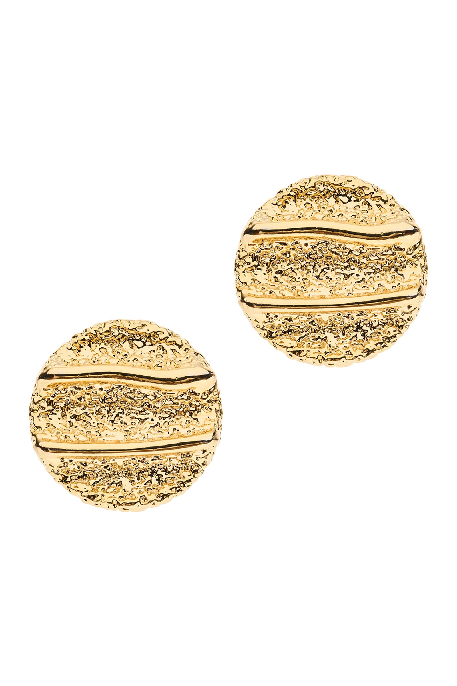 Roma Round Earring - Gold Round