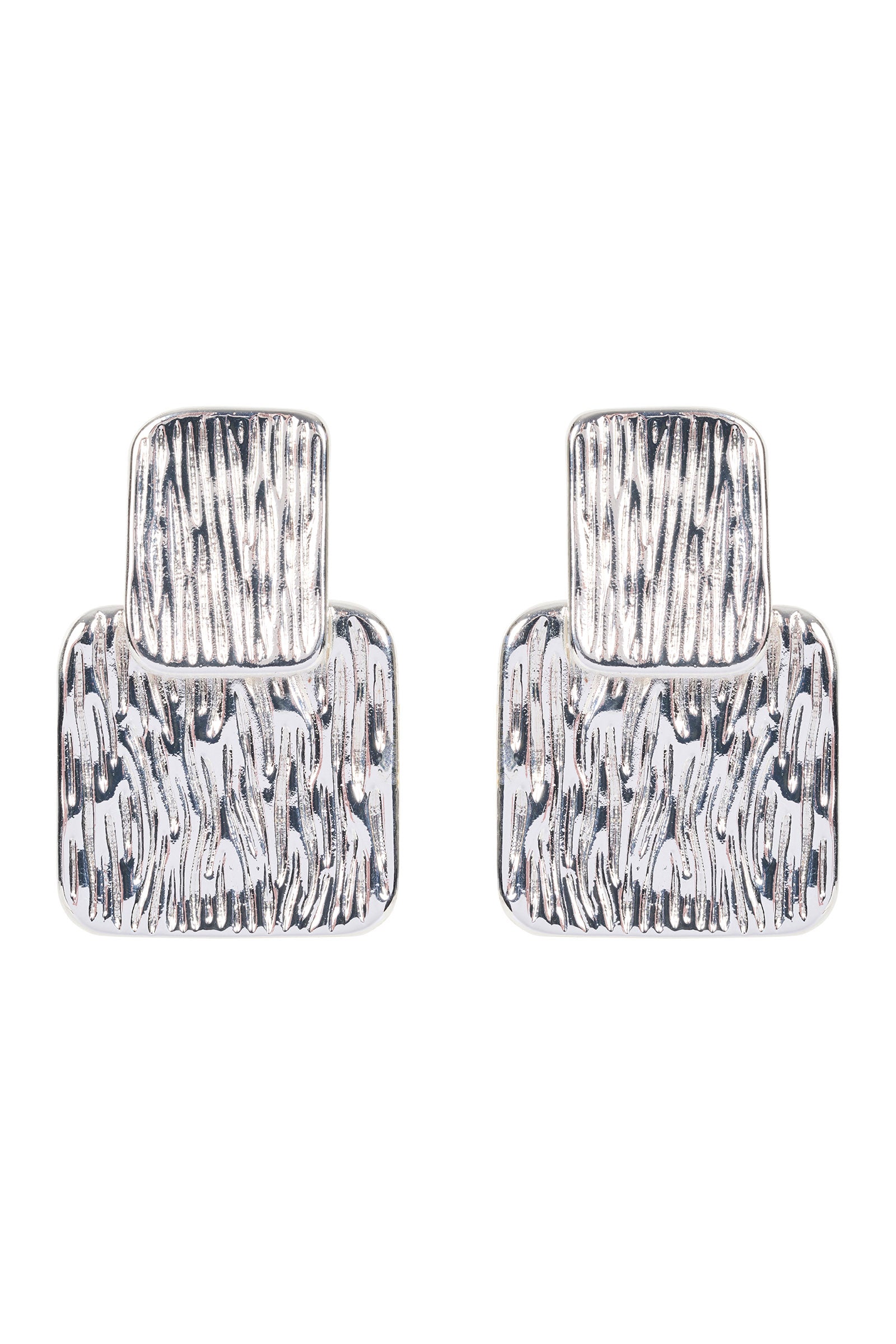 Sansi Cube Earring - Silver Cube