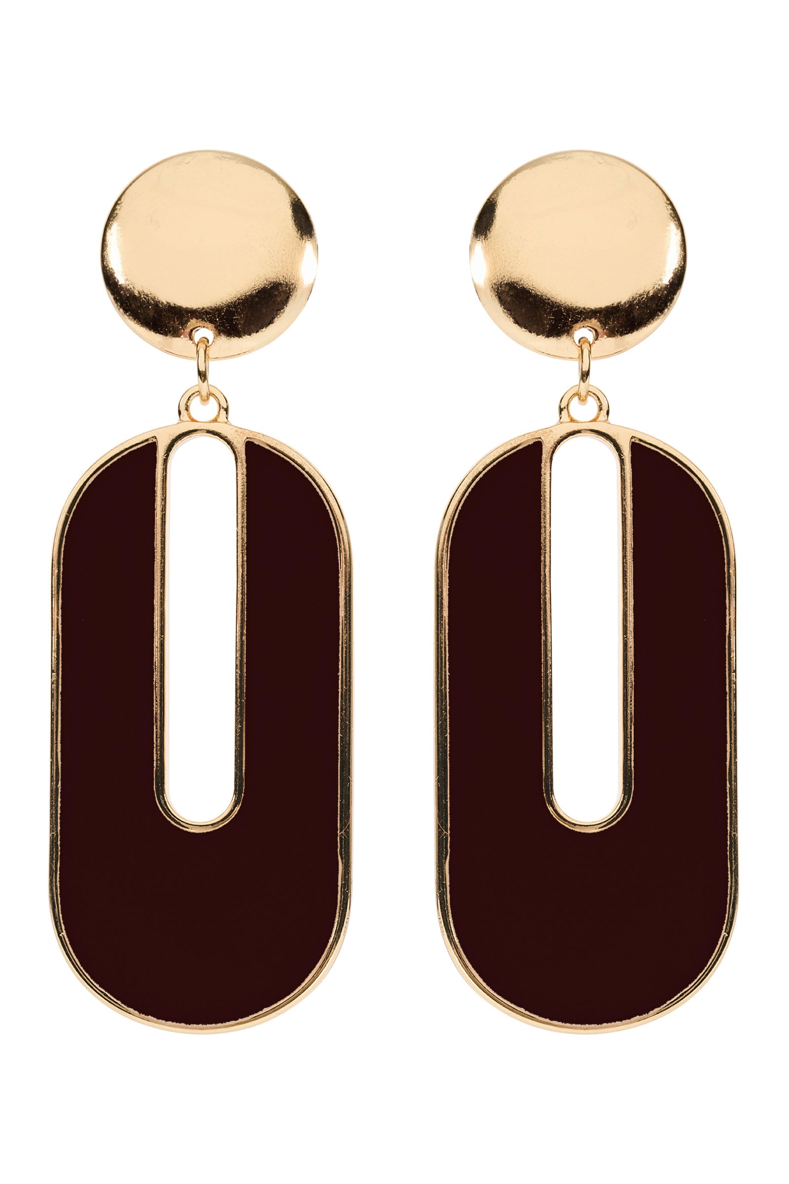 Amira Oval Earring - Mahogany