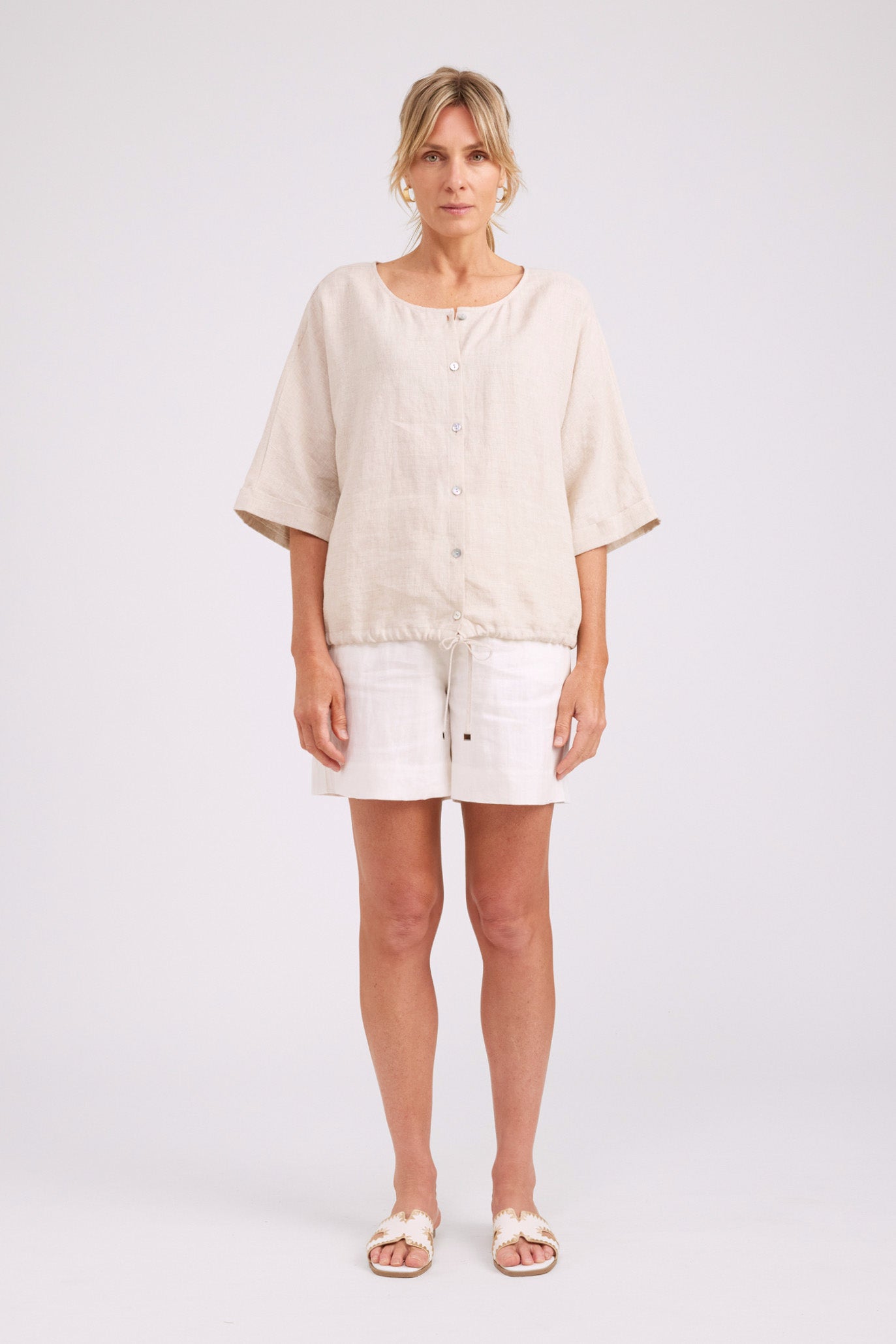 Studio Button Top/Jacket - Tusk