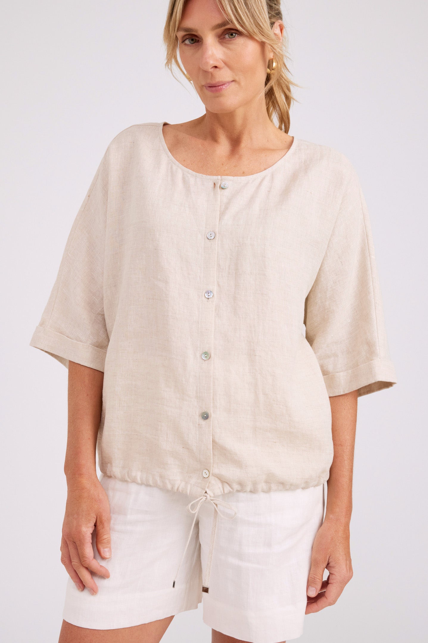 Studio Button Top/Jacket - Tusk