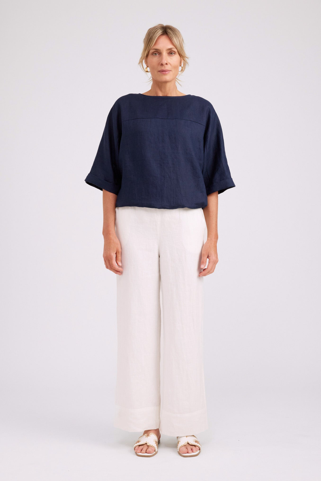 Studio Button Top/Jacket - Navy
