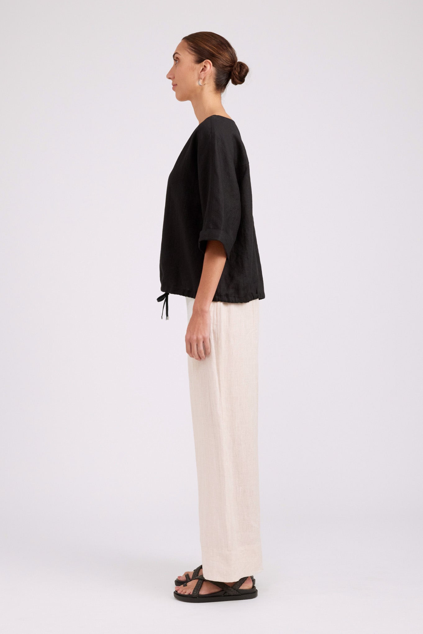 Studio Button Top/Jacket - Black