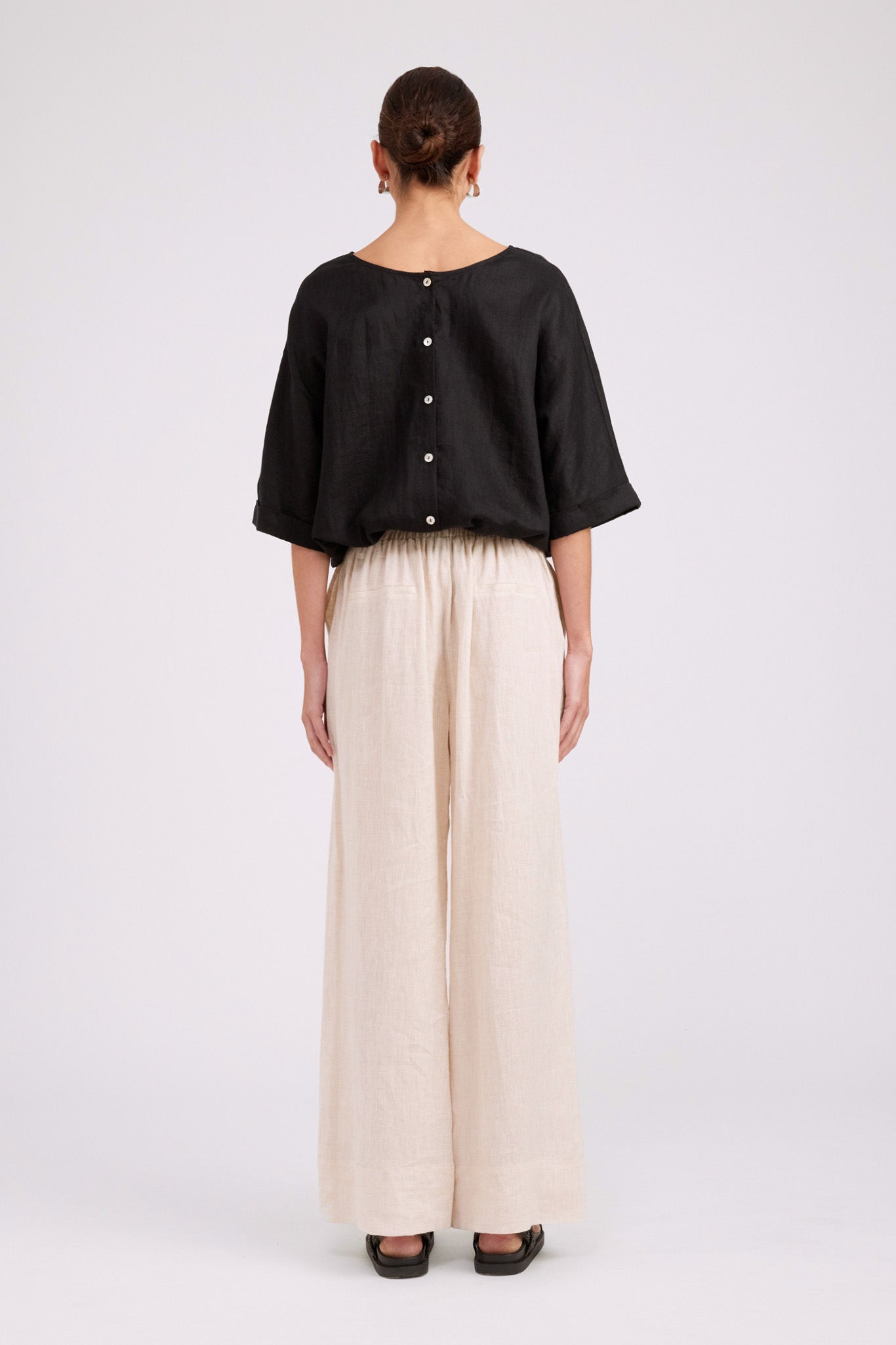Studio Button Top/Jacket - Black