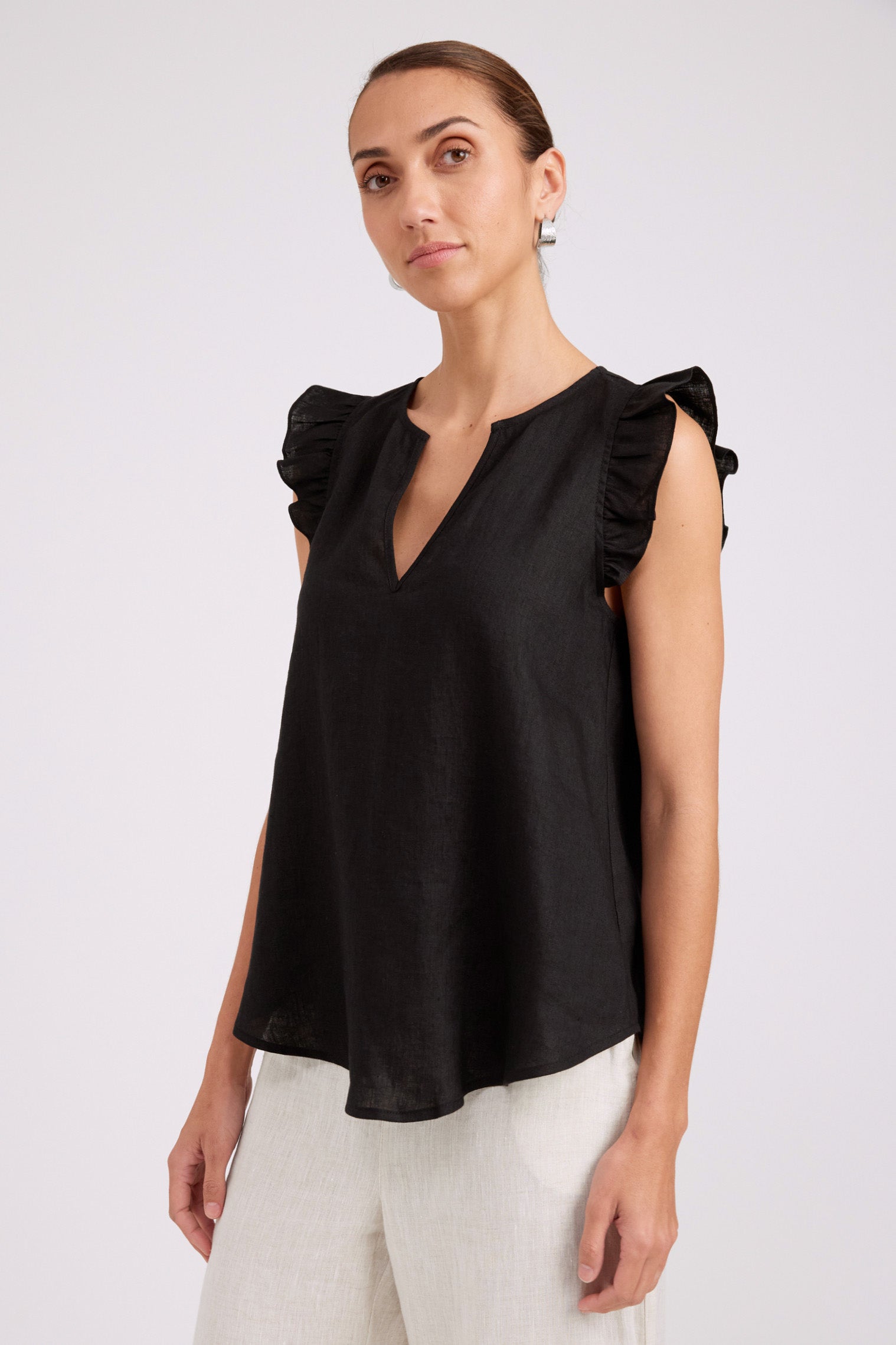 Studio Frill Tank - Black