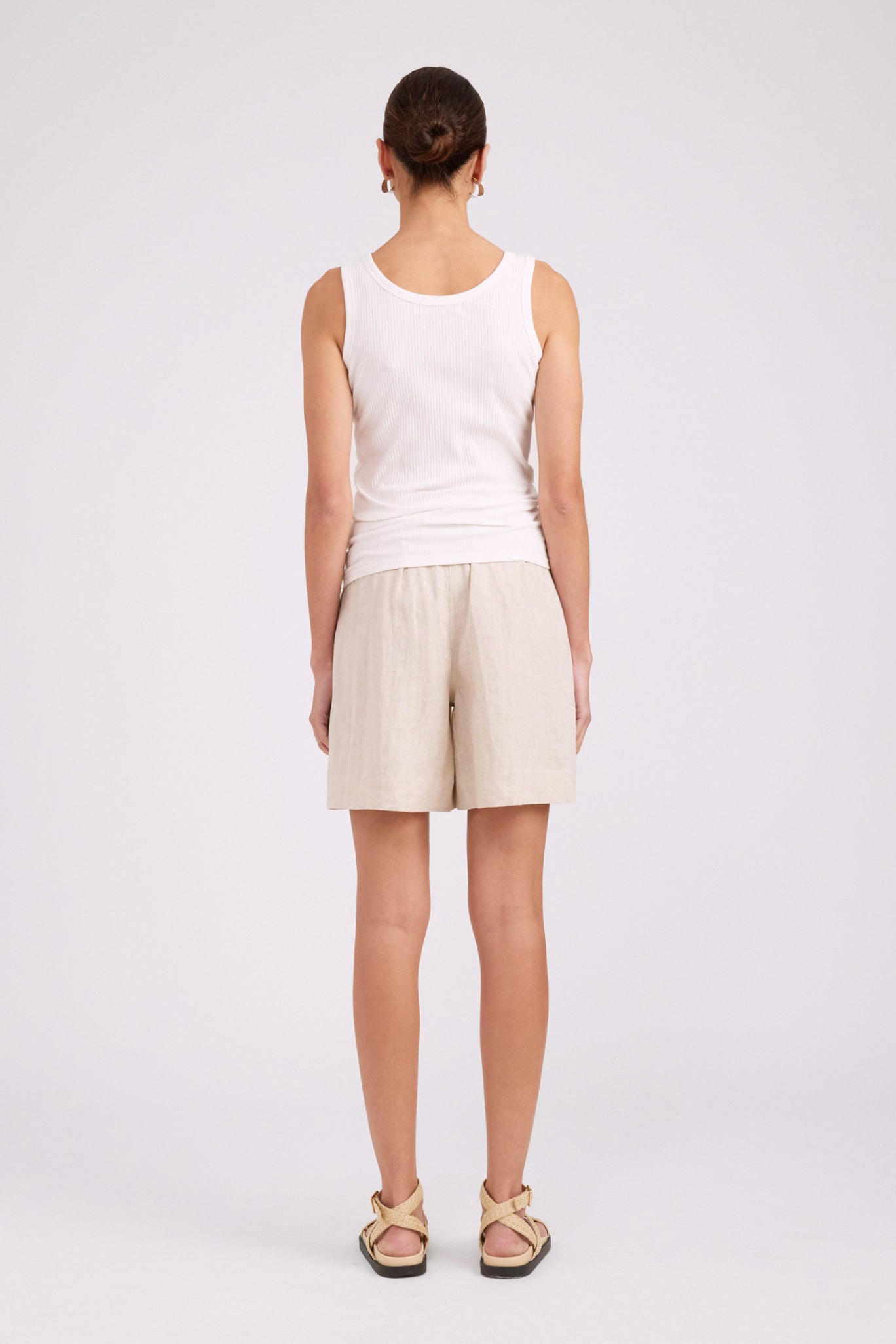 Studio Ribbed Tank - White