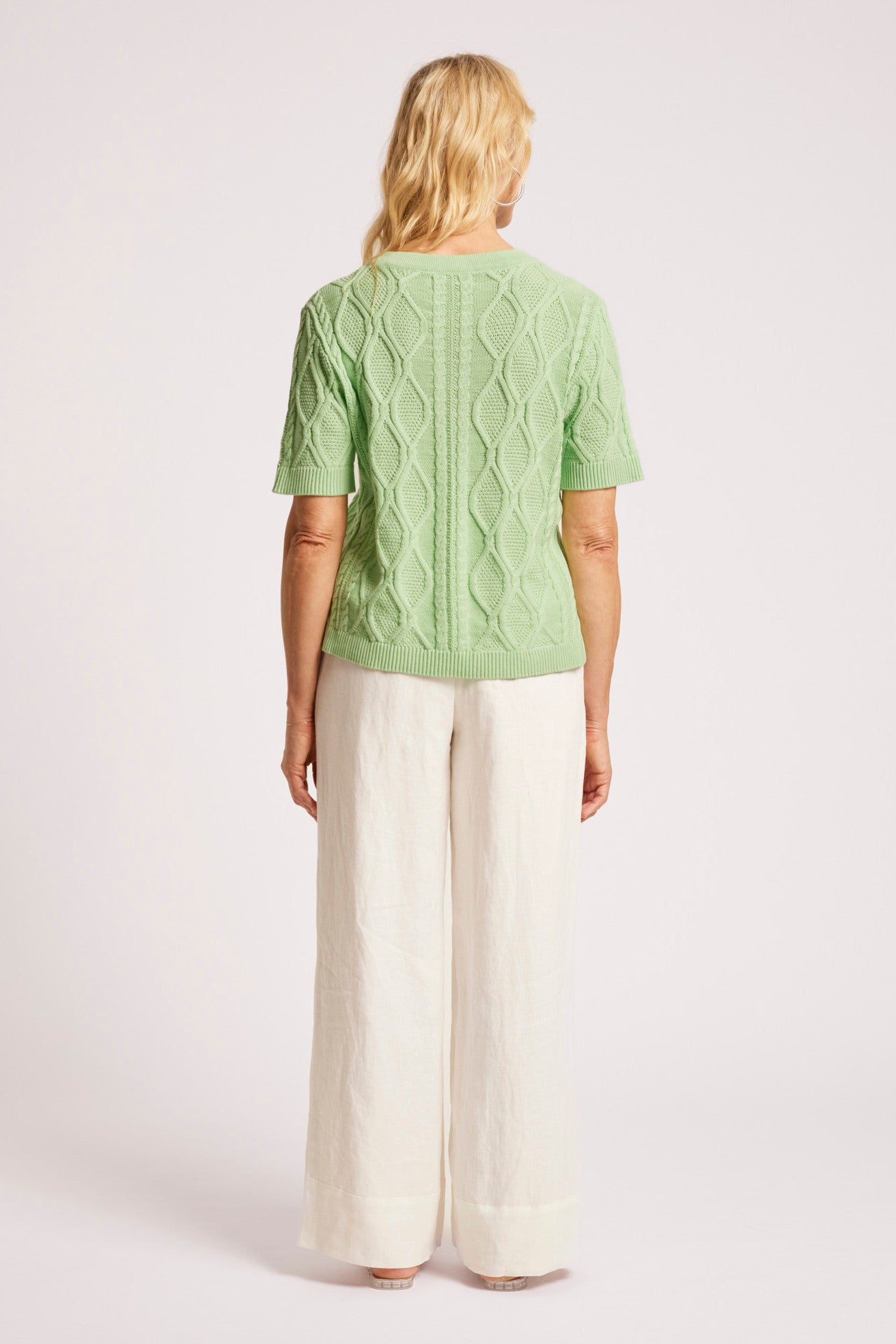 Casa Cable V Knit - Mint
