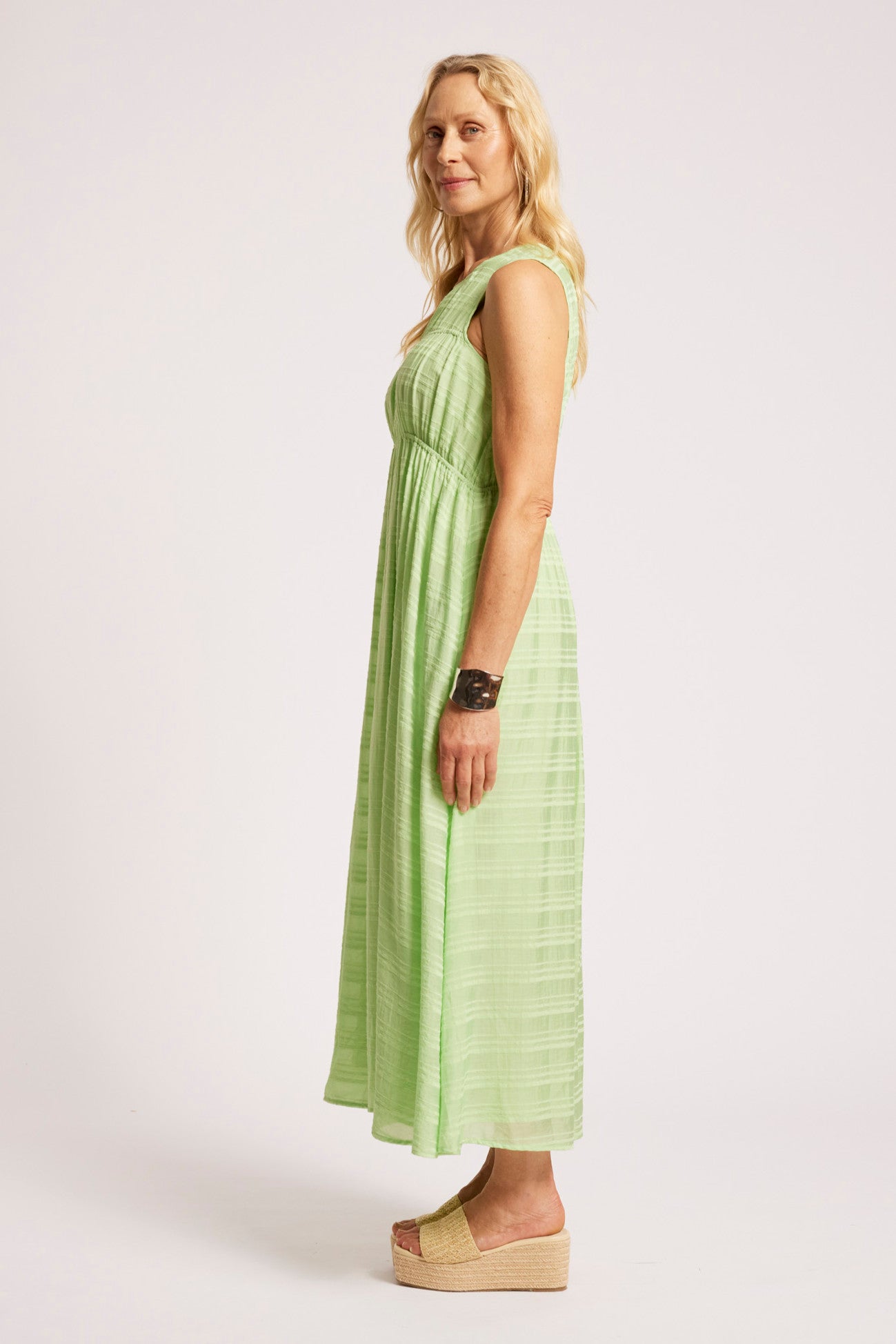 Sovana Ruched Maxi Dress - Mint