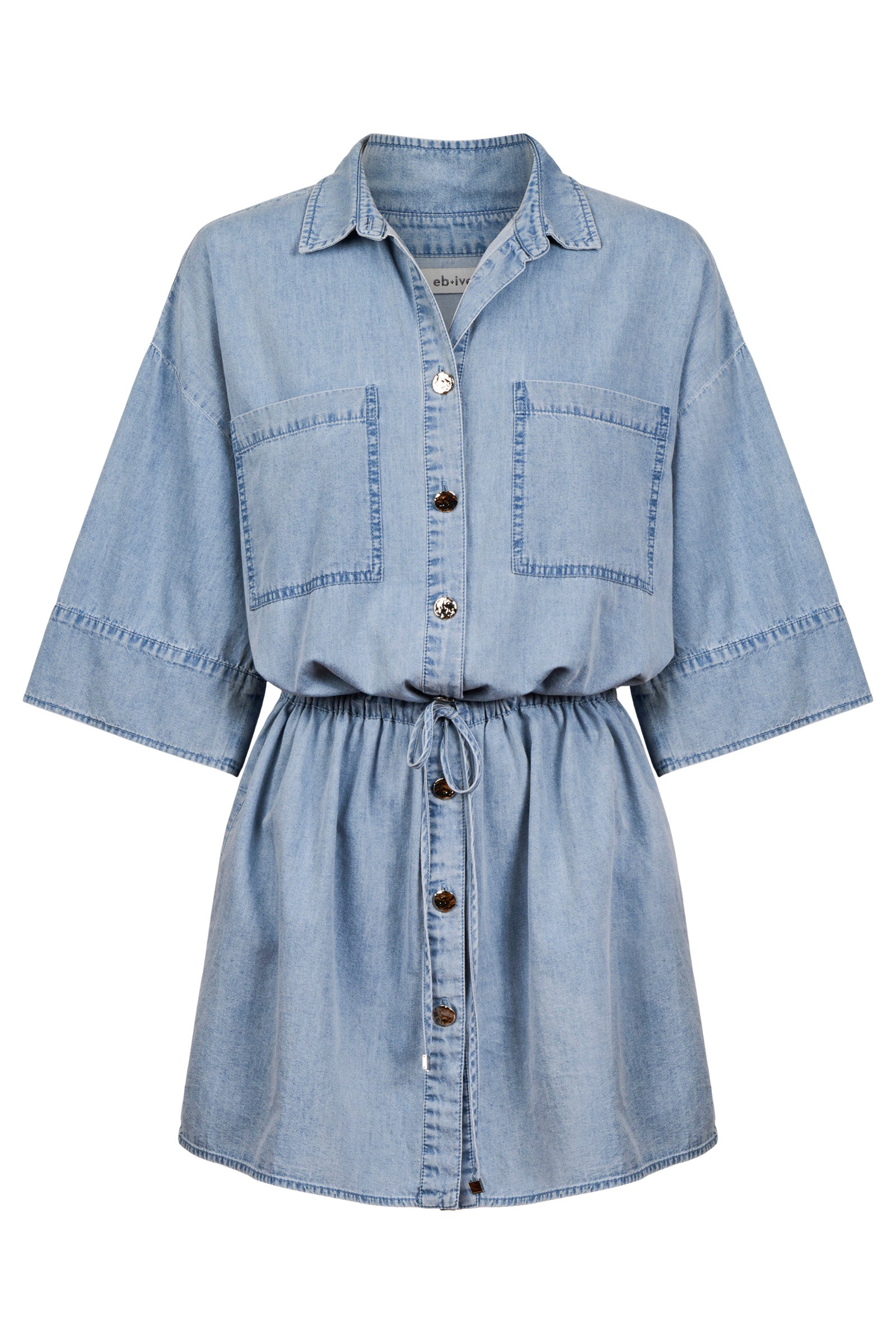 Roam Tie Shirt Dress - Denim