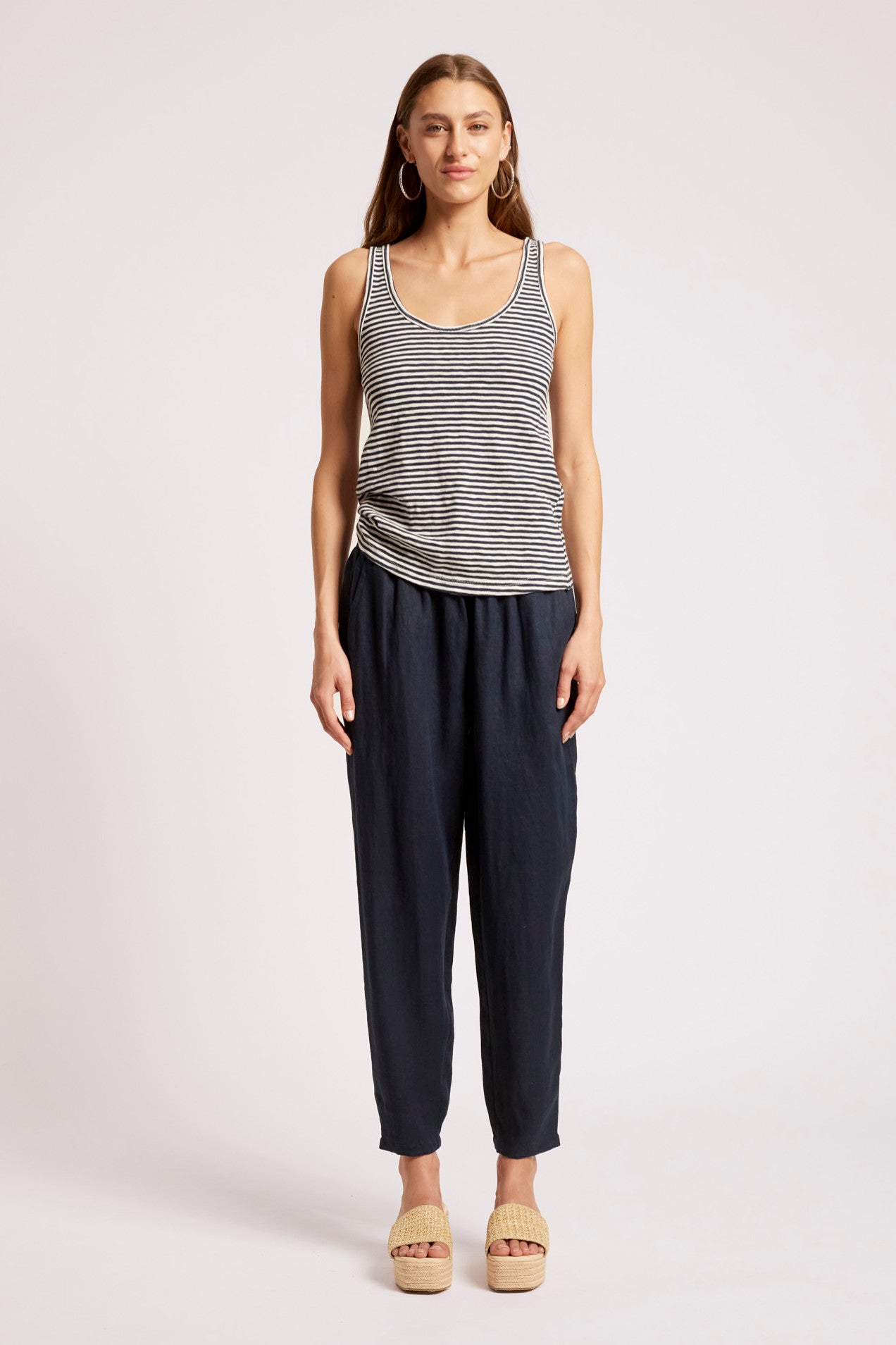 Casa Striped Tank - Indigo / White