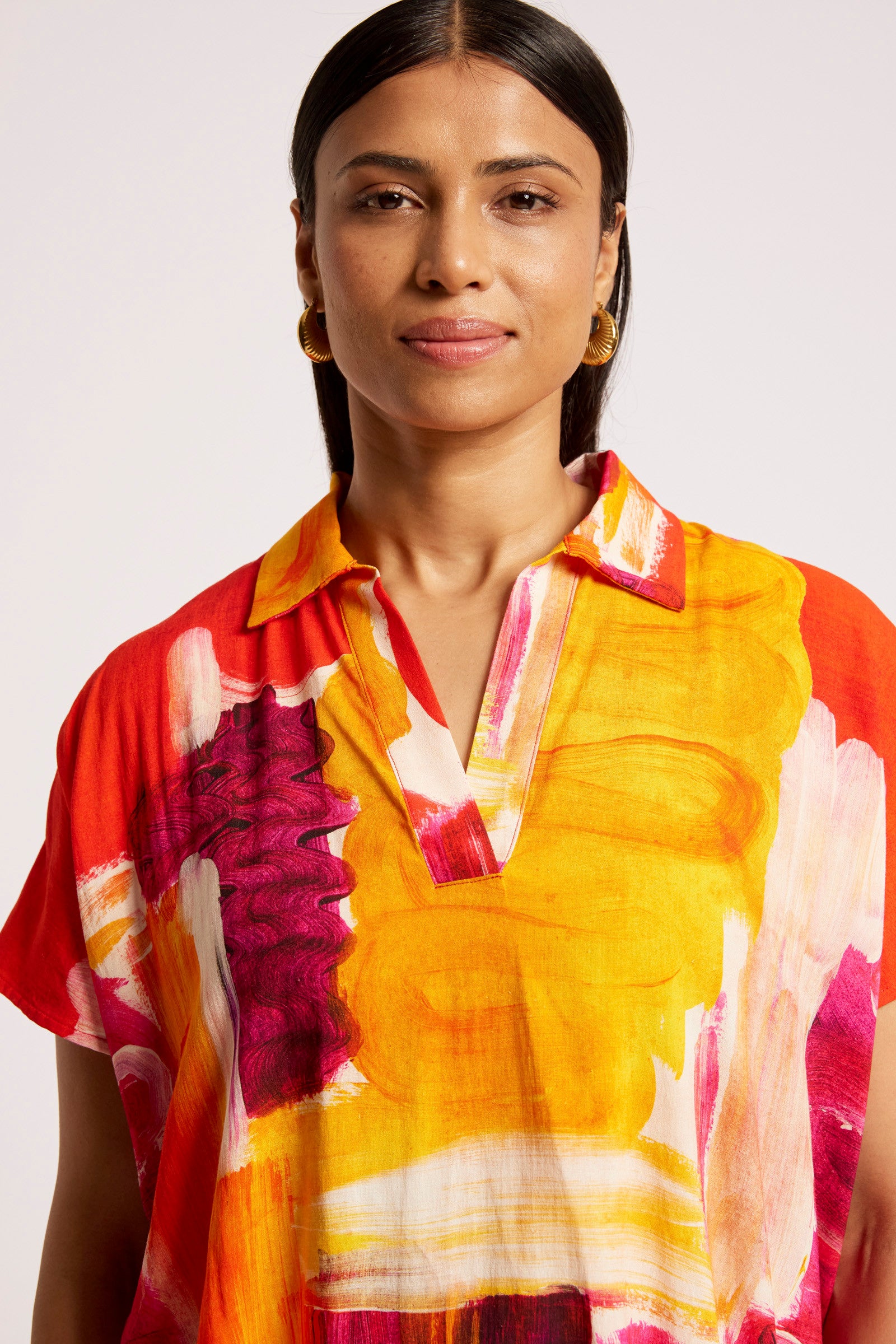 Palmera Collared Top - Solara