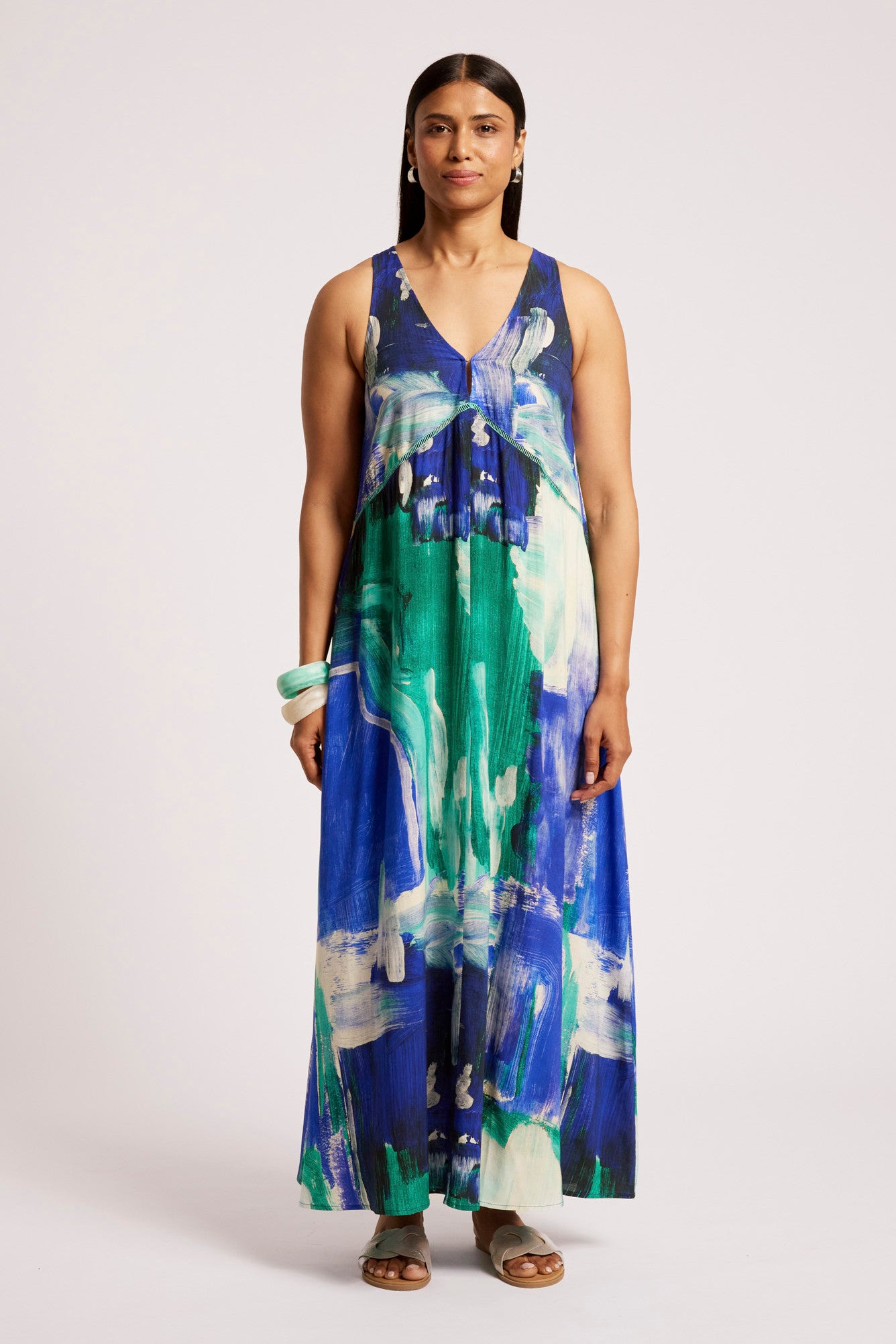 Palmera Tank Maxi Dress - Seafoam