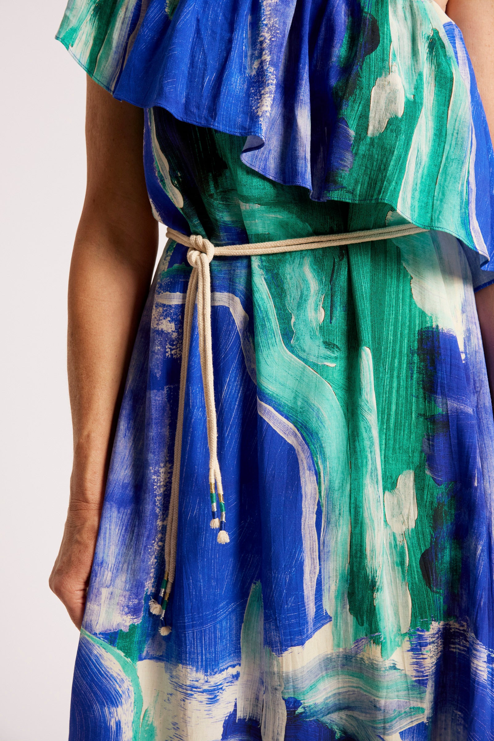 Palmera Off Shoulder Dress - Seafoam