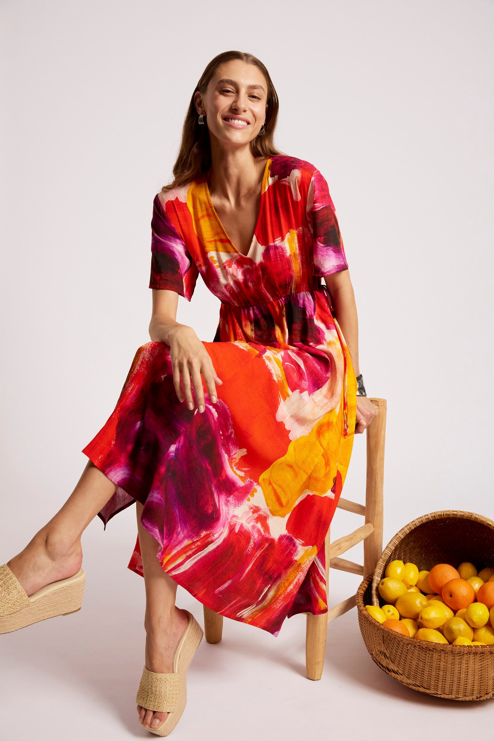 Palmera Tie Maxi Dress - Solara