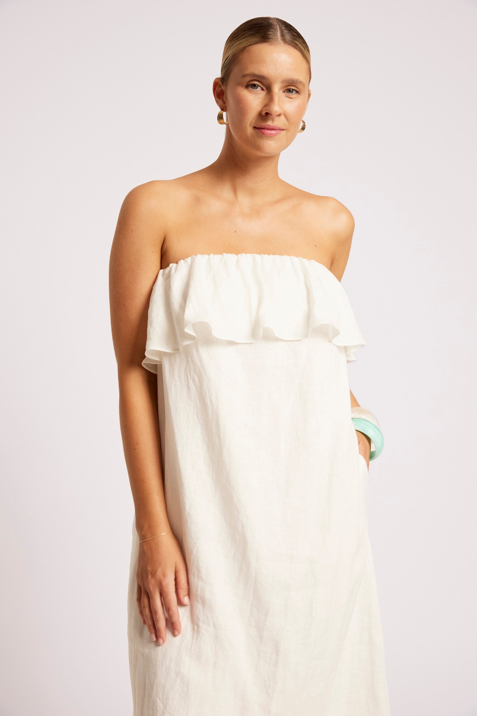 Maris Strapless Dress - White