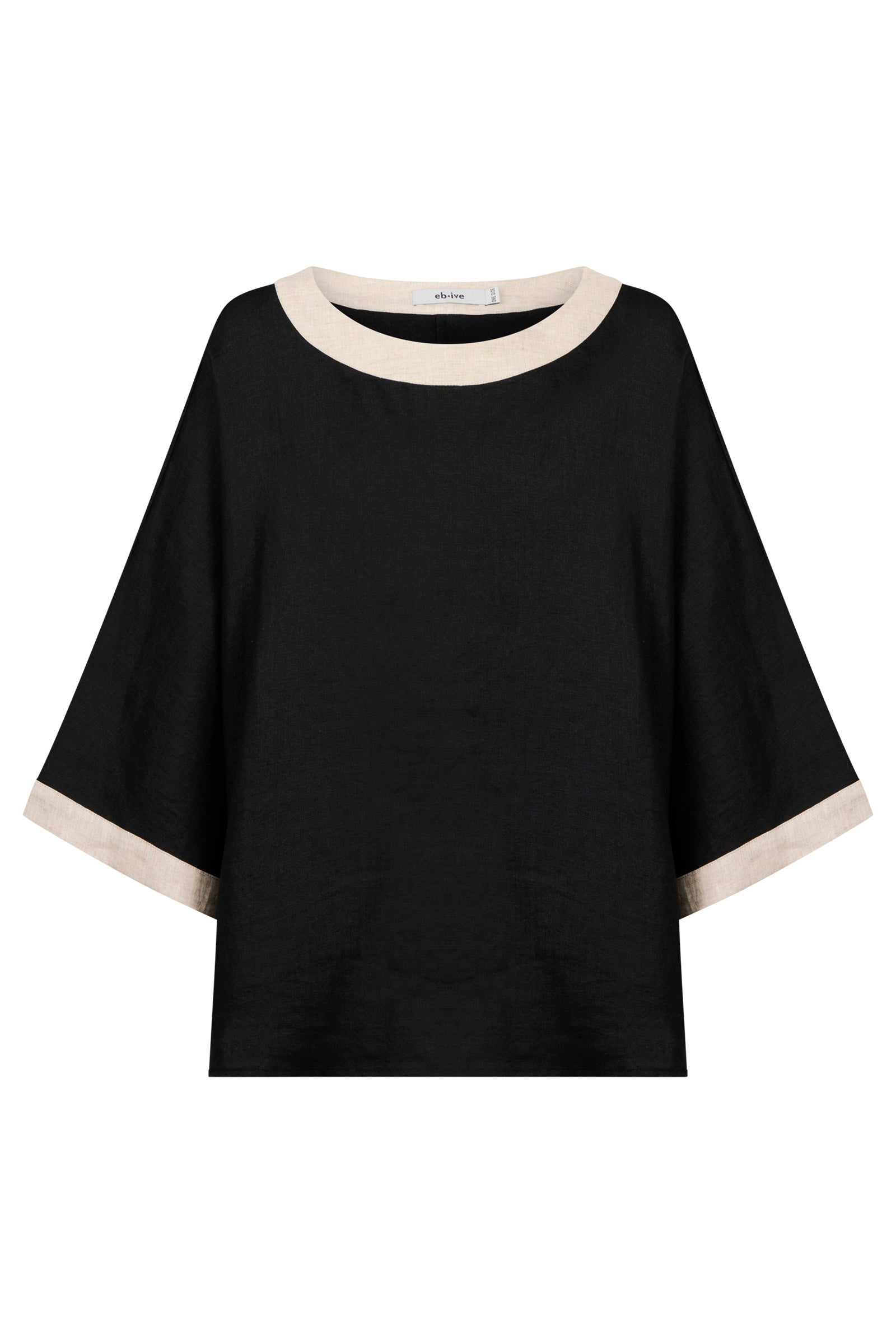 Maris Relaxed Splice Top - Black / Tusk