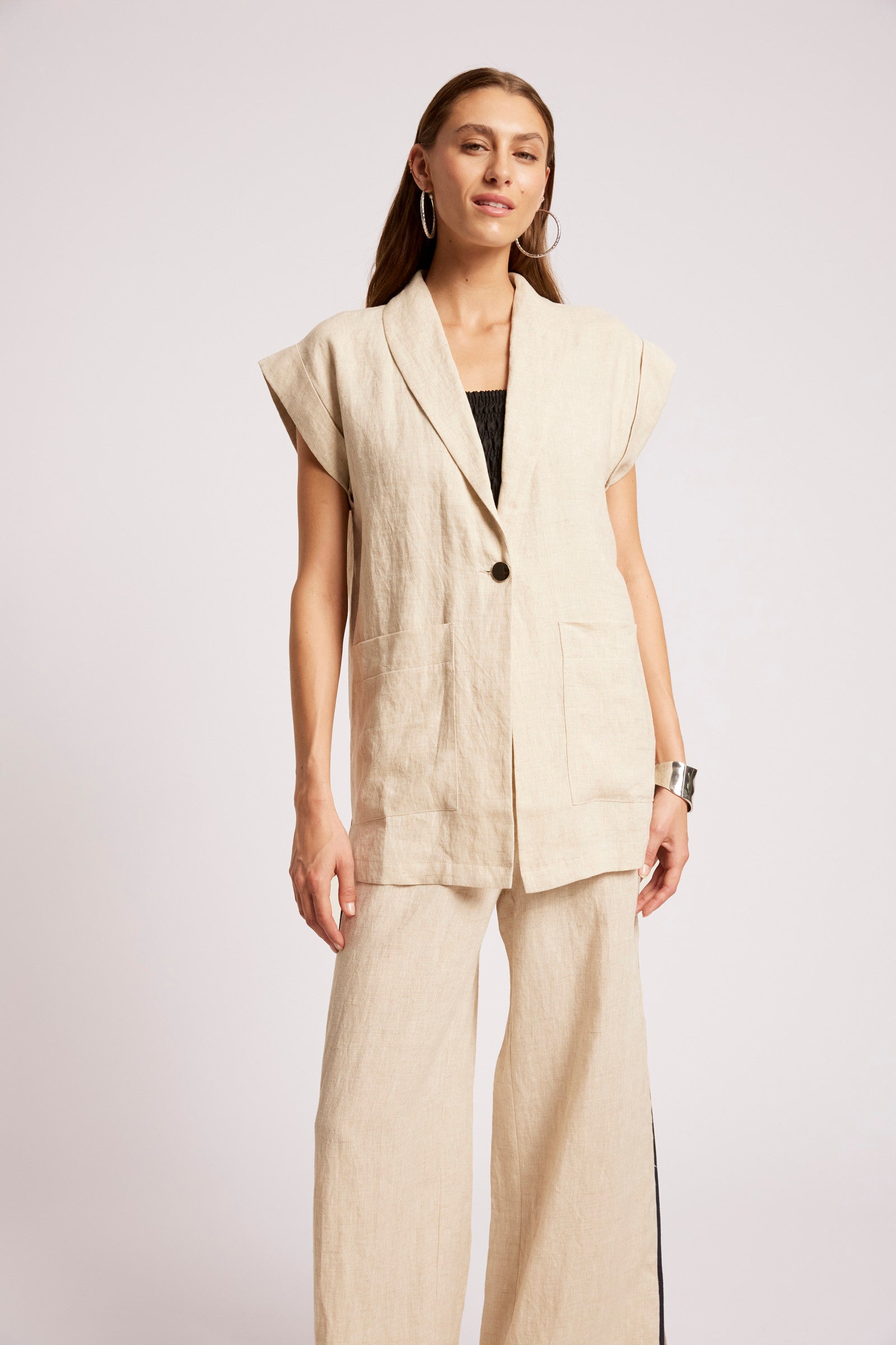 Maris Blazer Vest - Tusk