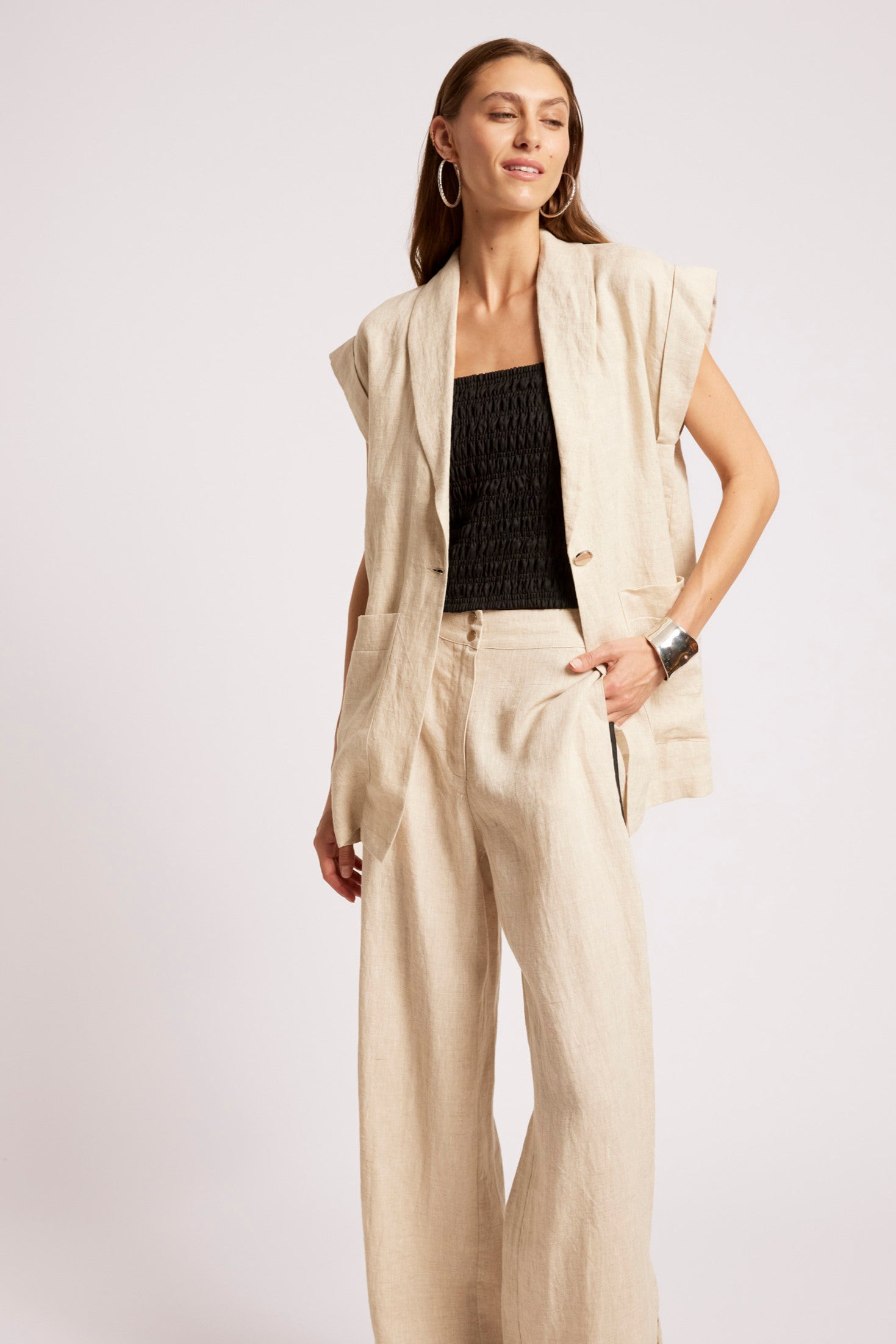 Maris Blazer Vest - Tusk