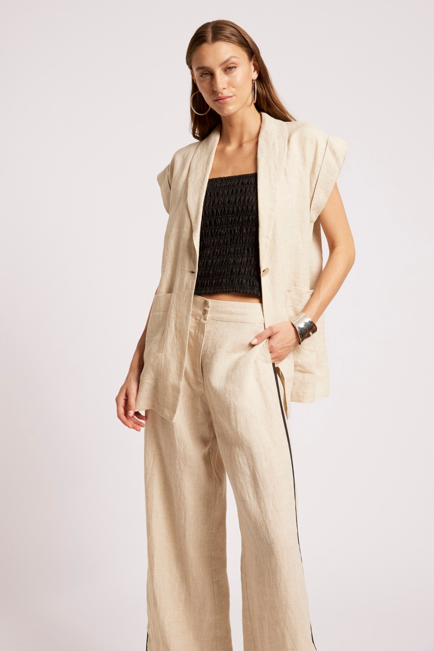 Maris Blazer Vest - Tusk