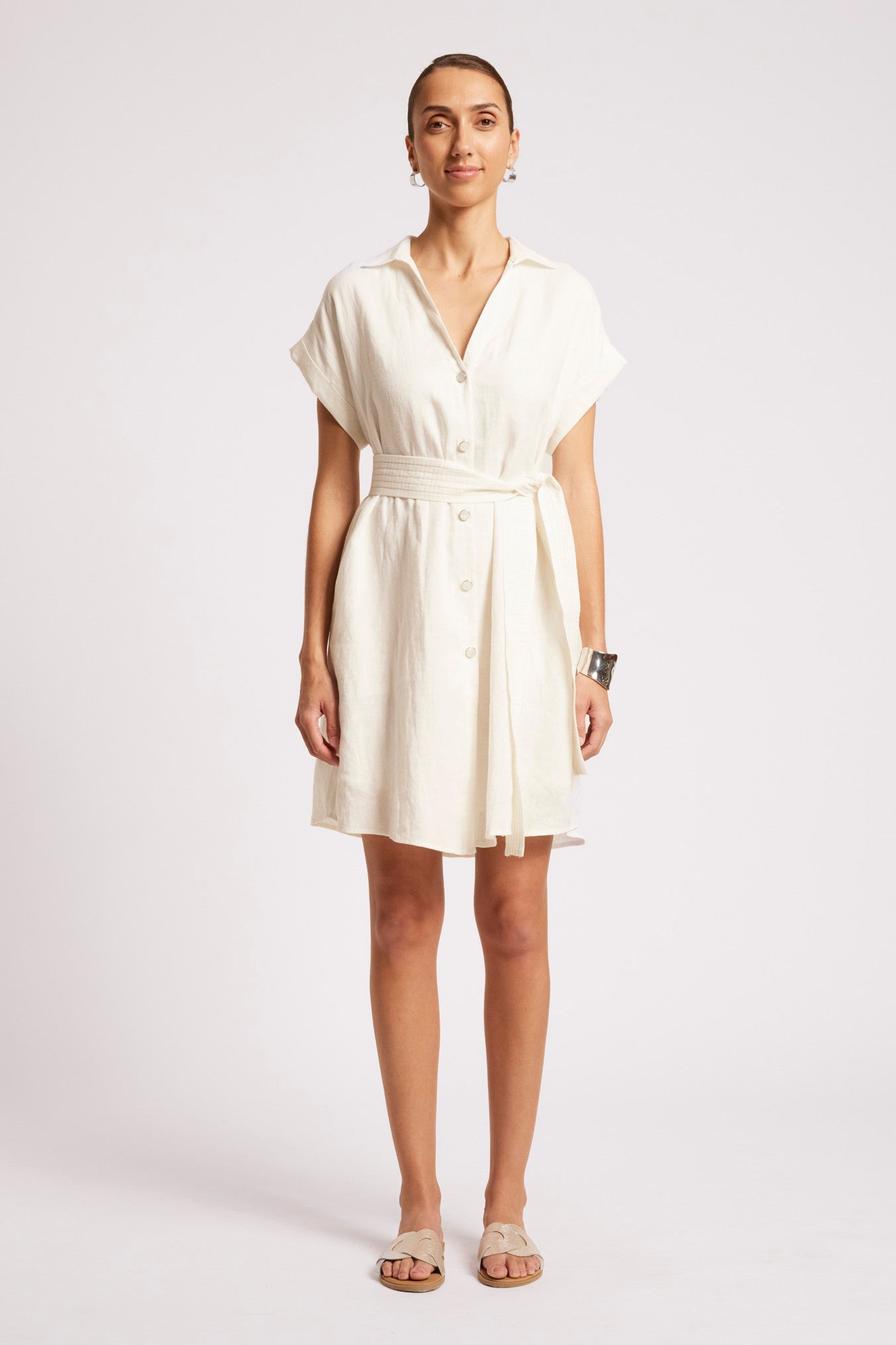 Maris Shirt Dress - White