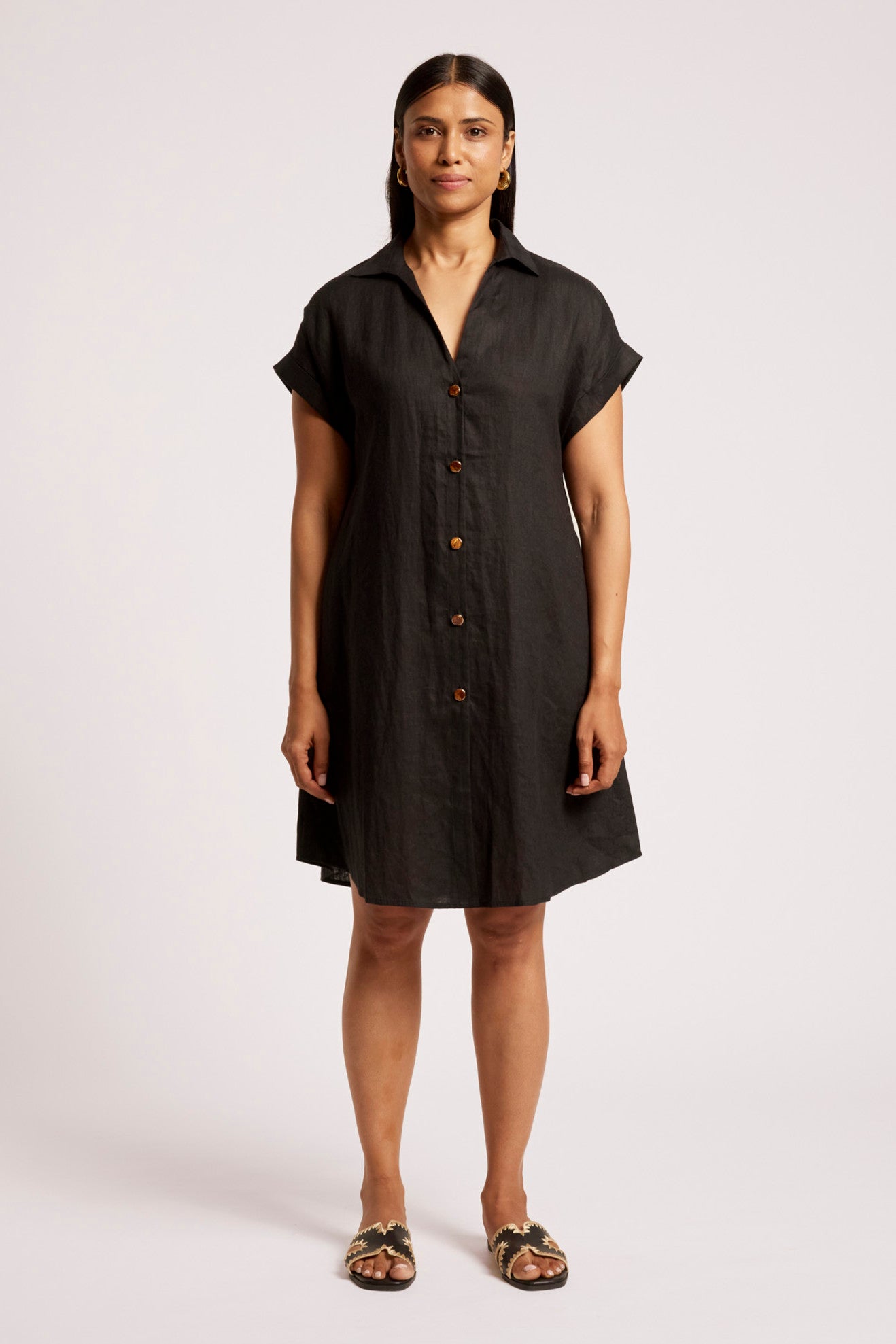 Maris Shirt Dress - Black