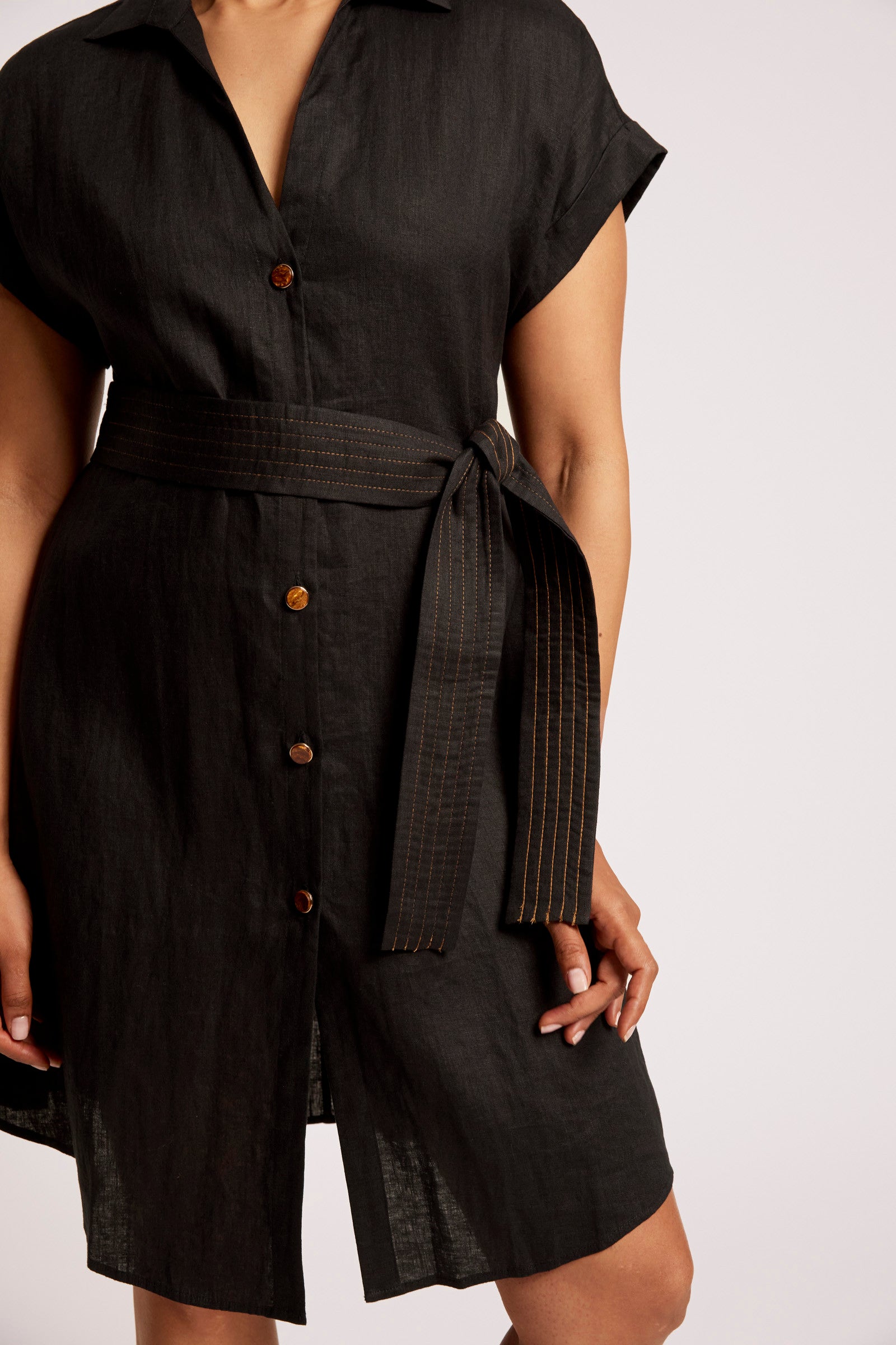 Maris Shirt Dress - Black
