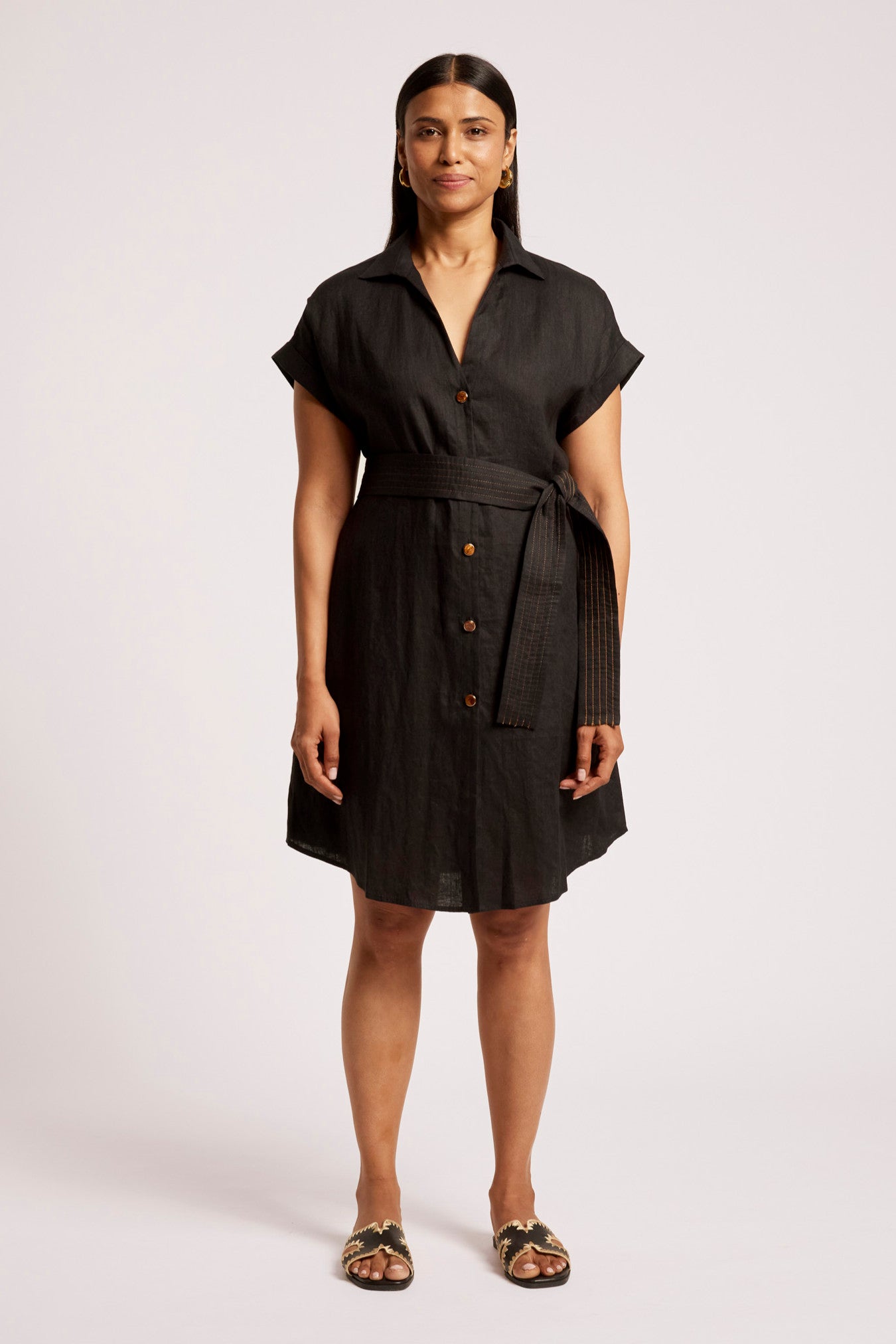 Maris Shirt Dress - Black